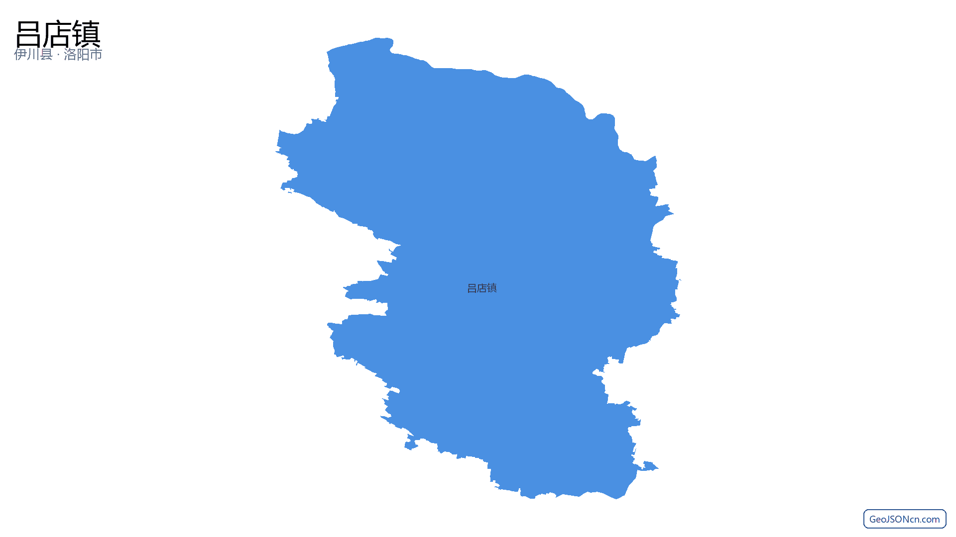 吕店镇行政区划边界地图(伊川县·洛阳市),提供GeoJSON、SHP矢量边界数据下载及高清地图大图(PNG/JPG) - GeoJSONcn.com