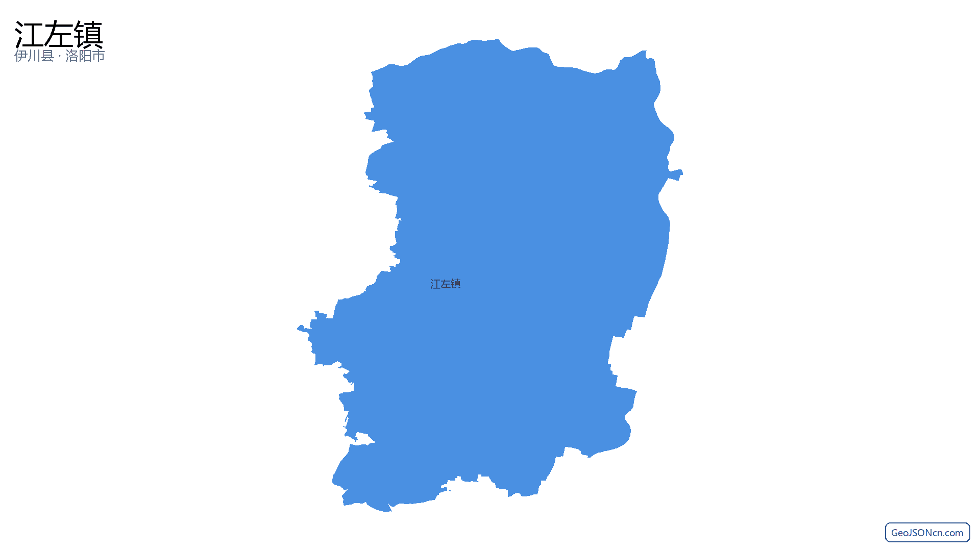 江左镇行政区划边界地图(伊川县·洛阳市),提供GeoJSON、SHP矢量边界数据下载及高清地图大图(PNG/JPG) - GeoJSONcn.com