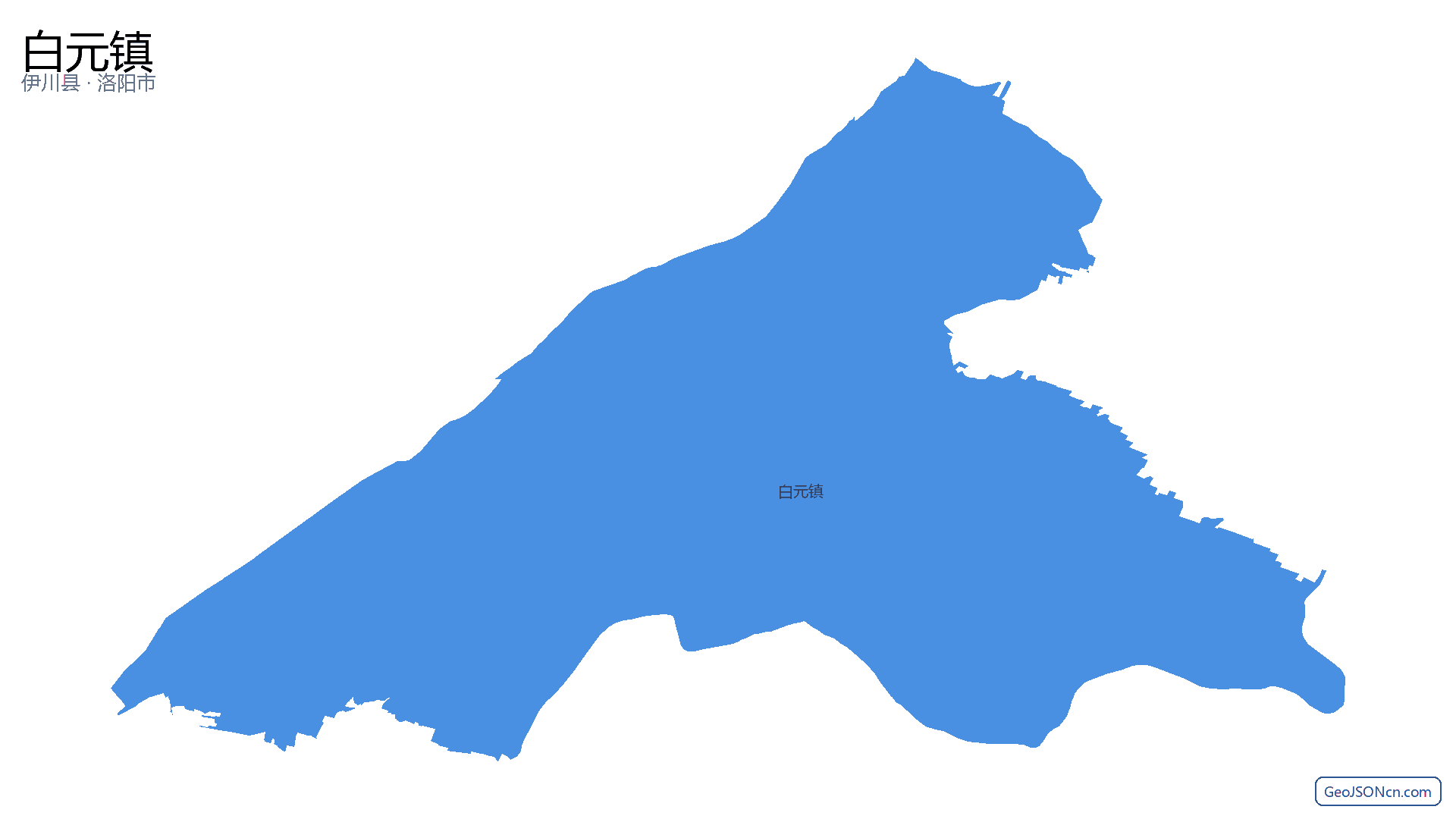 白元镇行政区划边界地图(伊川县·洛阳市),提供GeoJSON、SHP矢量边界数据下载及高清地图大图(PNG/JPG) - GeoJSONcn.com