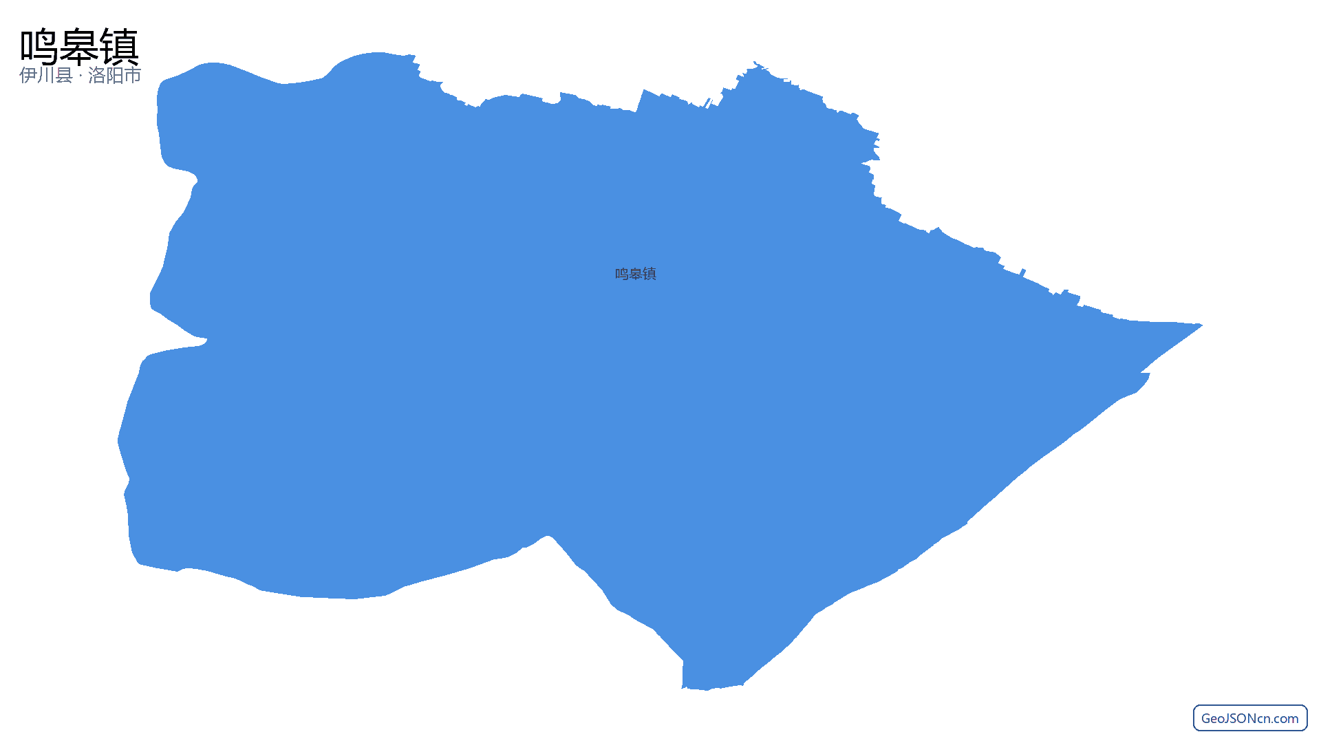 鸣皋镇行政区划边界地图（伊川县·洛阳市）,提供GeoJSON、SHP矢量边界数据下载及高清地图大图(PNG/JPG) - GeoJSONcn.com