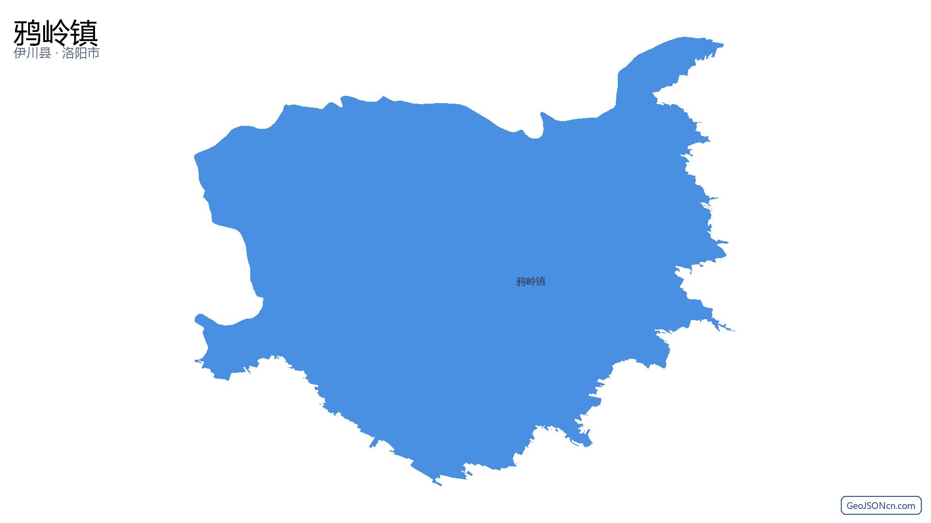 鸦岭镇行政区划边界地图(伊川县·洛阳市),提供GeoJSON、SHP矢量边界数据下载及高清地图大图(PNG/JPG) - GeoJSONcn.com