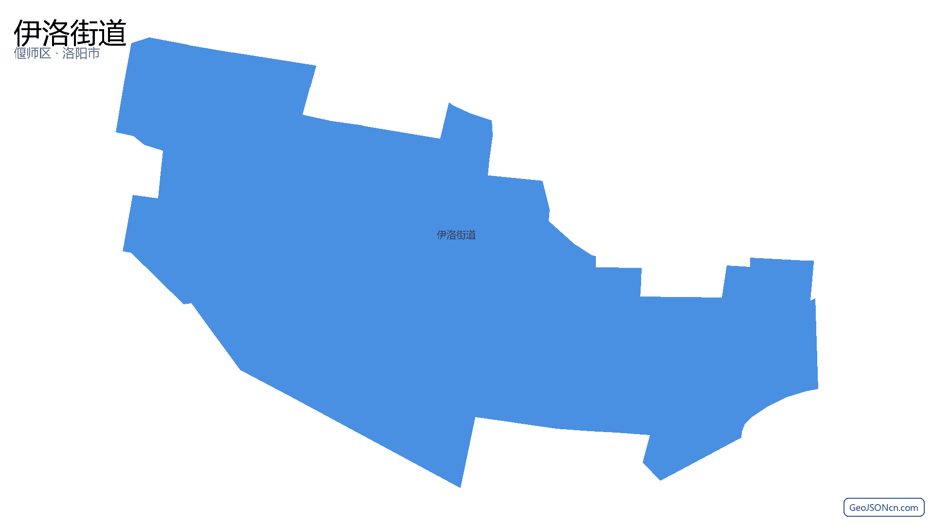 伊洛街道行政区划边界地图（偃师区·洛阳市）,提供GeoJSON、SHP矢量边界数据下载及高清地图大图(PNG/JPG) - GeoJSONcn.com