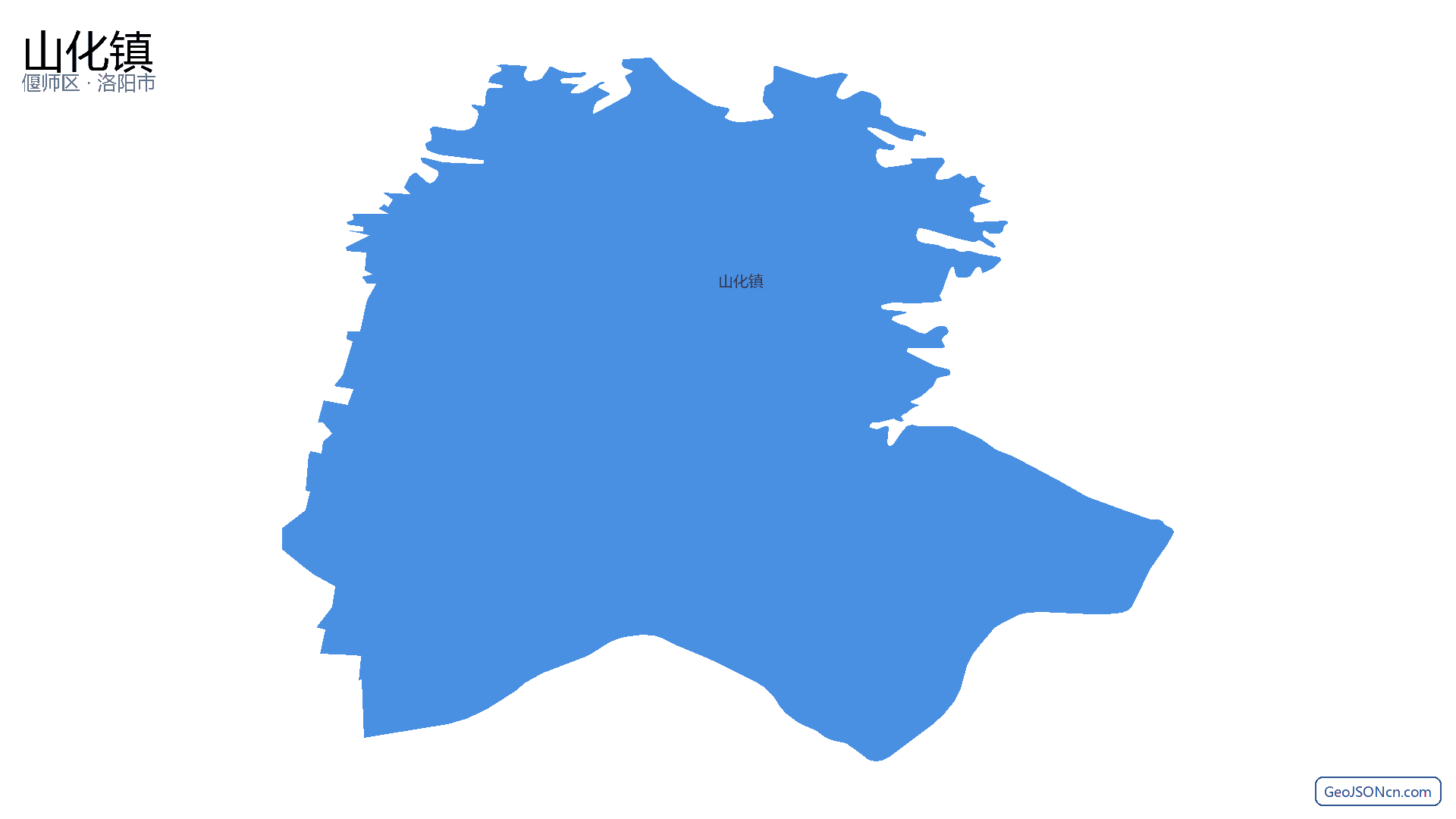 山化镇行政区划边界地图(偃师区·洛阳市),提供GeoJSON、SHP矢量边界数据下载及高清地图大图(PNG/JPG) - GeoJSONcn.com