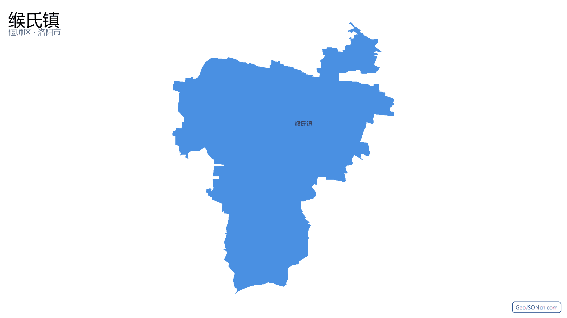 缑氏镇行政区划边界地图（偃师区·洛阳市）,提供GeoJSON、SHP矢量边界数据下载及高清地图大图(PNG/JPG) - GeoJSONcn.com