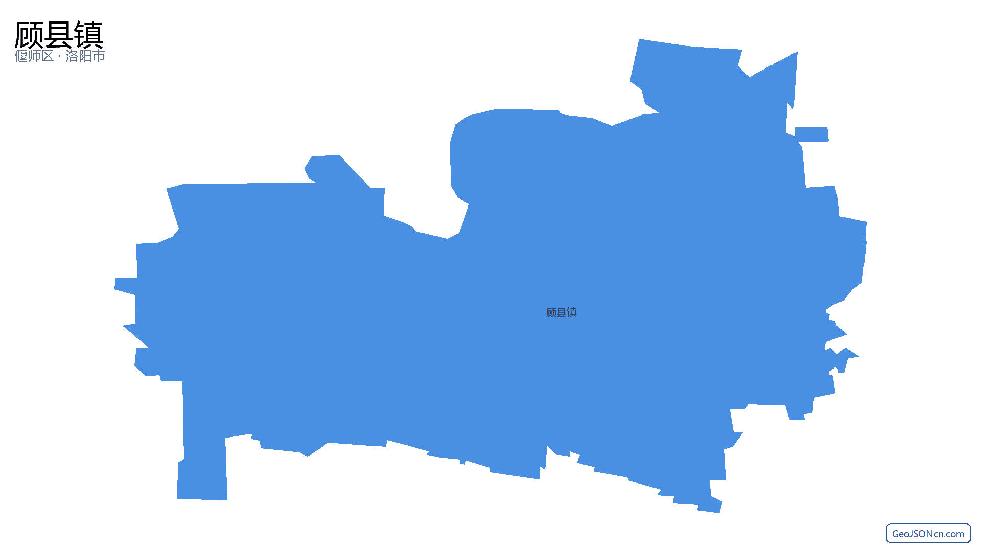 顾县镇行政区划边界地图（偃师区·洛阳市）,提供GeoJSON、SHP矢量边界数据下载及高清地图大图(PNG/JPG) - GeoJSONcn.com