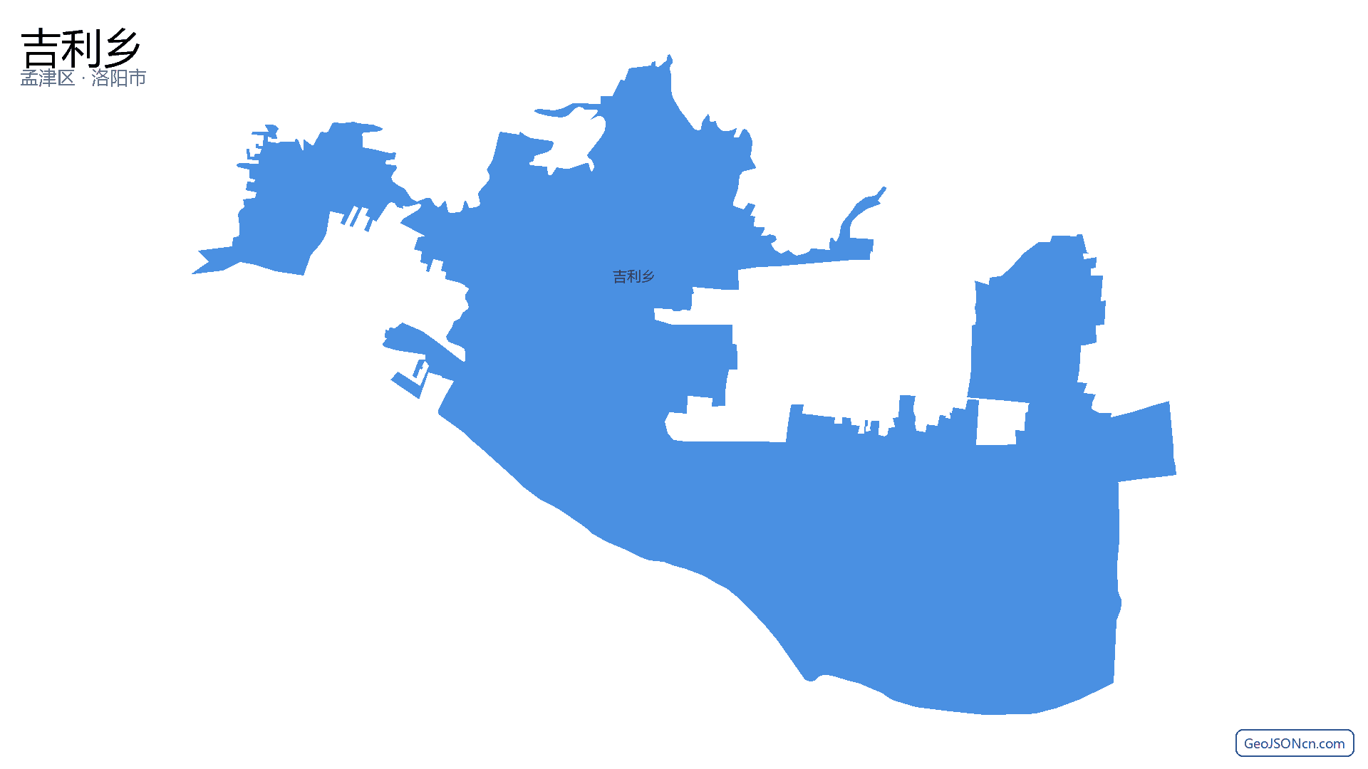 吉利乡行政区划边界地图(孟津区·洛阳市),提供GeoJSON、SHP矢量边界数据下载及高清地图大图(PNG/JPG) - GeoJSONcn.com