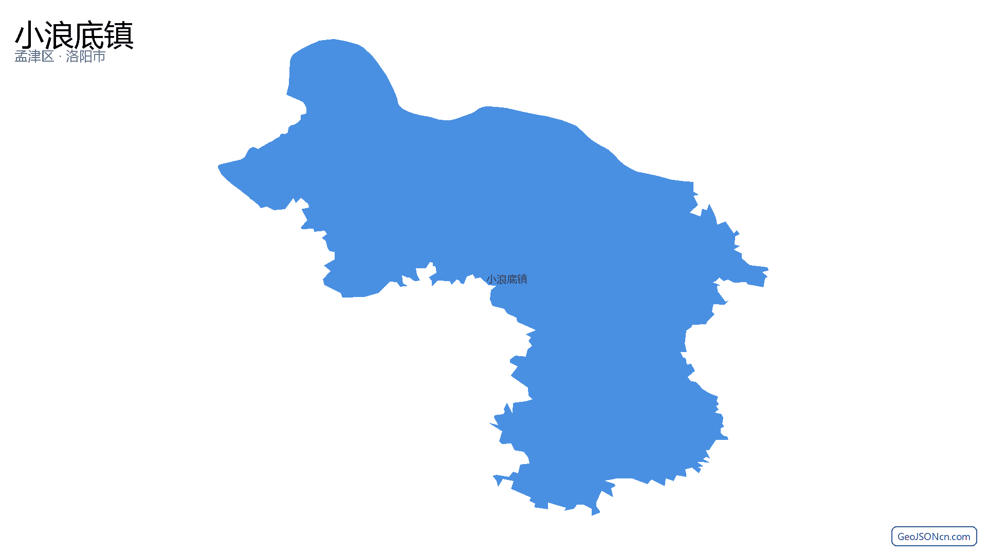 小浪底镇行政区划边界地图(孟津区·洛阳市),提供GeoJSON、SHP矢量边界数据下载及高清地图大图(PNG/JPG) - GeoJSONcn.com