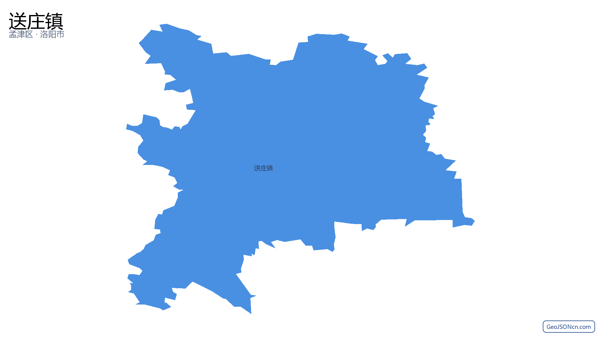 送庄镇行政区划边界地图（孟津区·洛阳市）,提供GeoJSON、SHP矢量边界数据下载及高清地图大图(PNG/JPG) - GeoJSONcn.com