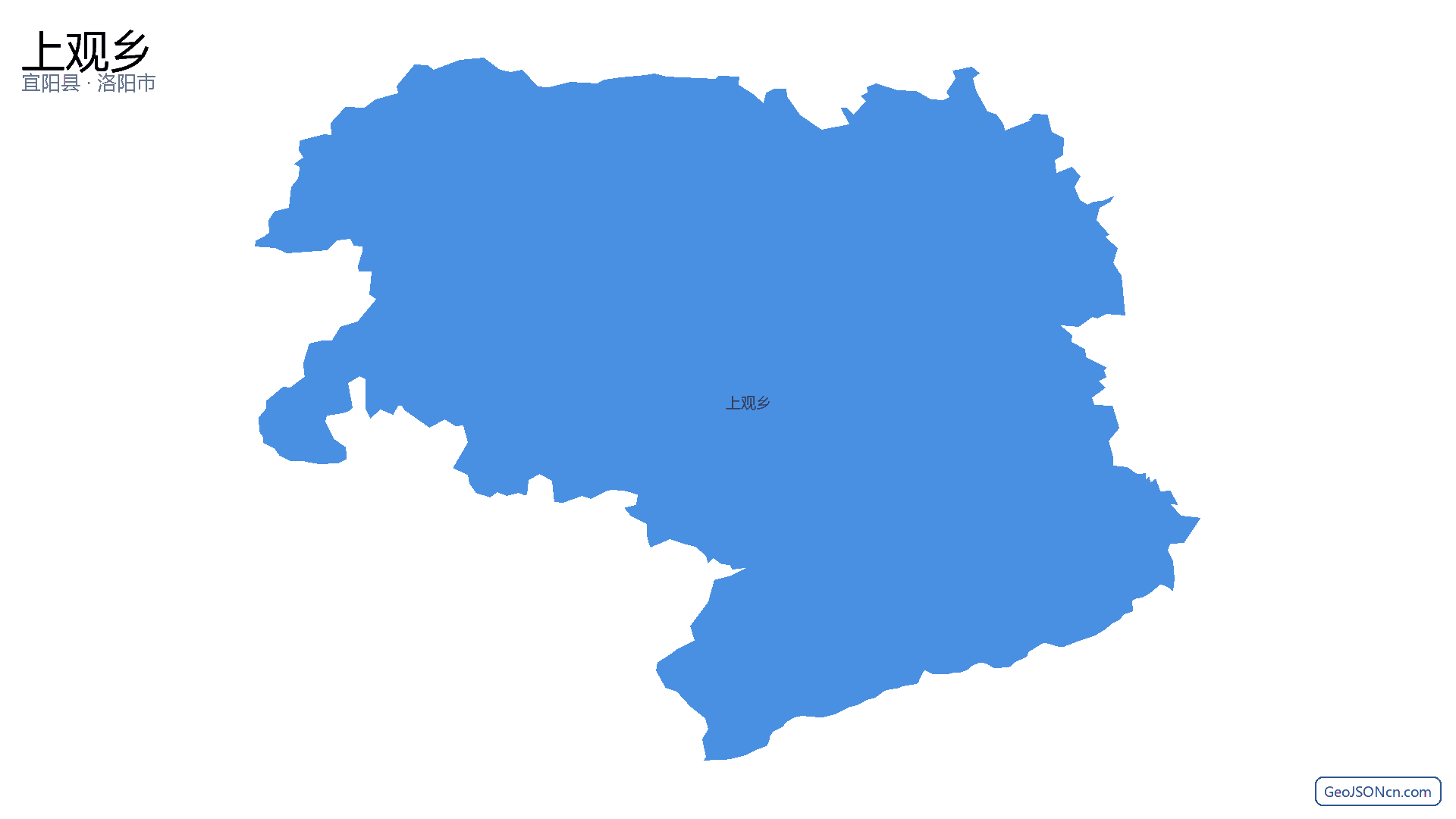 上观乡行政区划边界地图（宜阳县·洛阳市）,提供GeoJSON、SHP矢量边界数据下载及高清地图大图(PNG/JPG) - GeoJSONcn.com