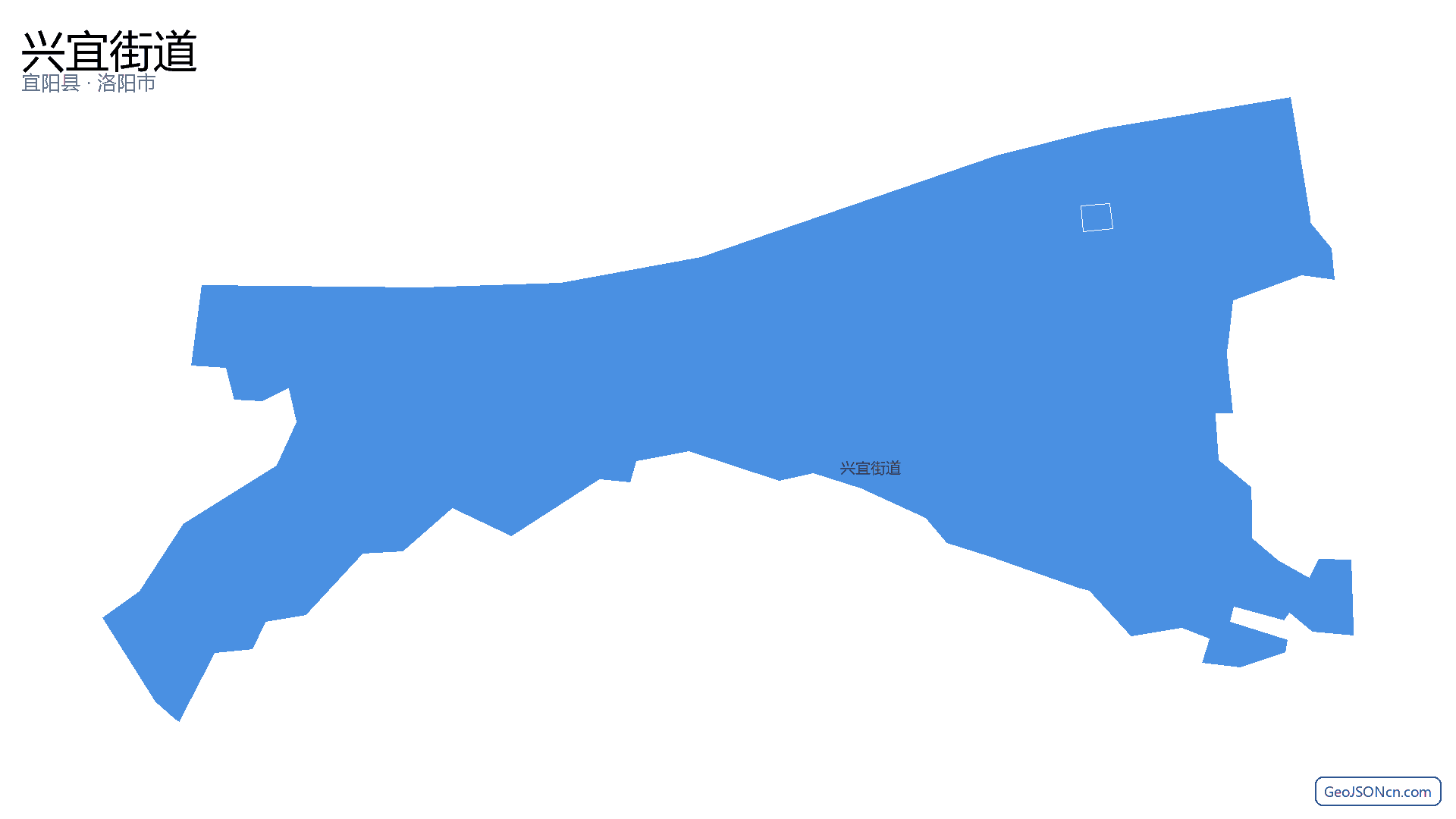 兴宜街道行政区划边界地图（宜阳县·洛阳市）,提供GeoJSON、SHP矢量边界数据下载及高清地图大图(PNG/JPG) - GeoJSONcn.com