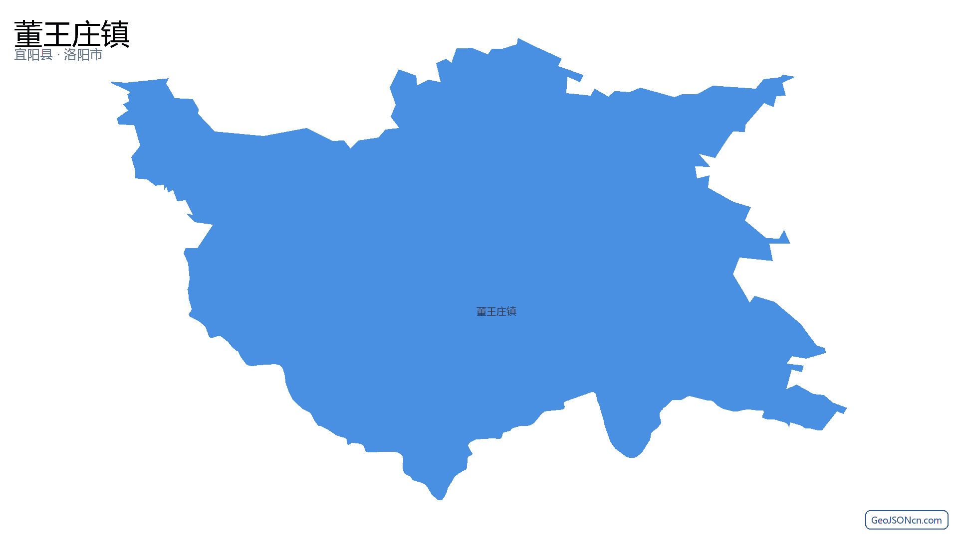 董王庄镇行政区划边界地图（宜阳县·洛阳市）,提供GeoJSON、SHP矢量边界数据下载及高清地图大图(PNG/JPG) - GeoJSONcn.com