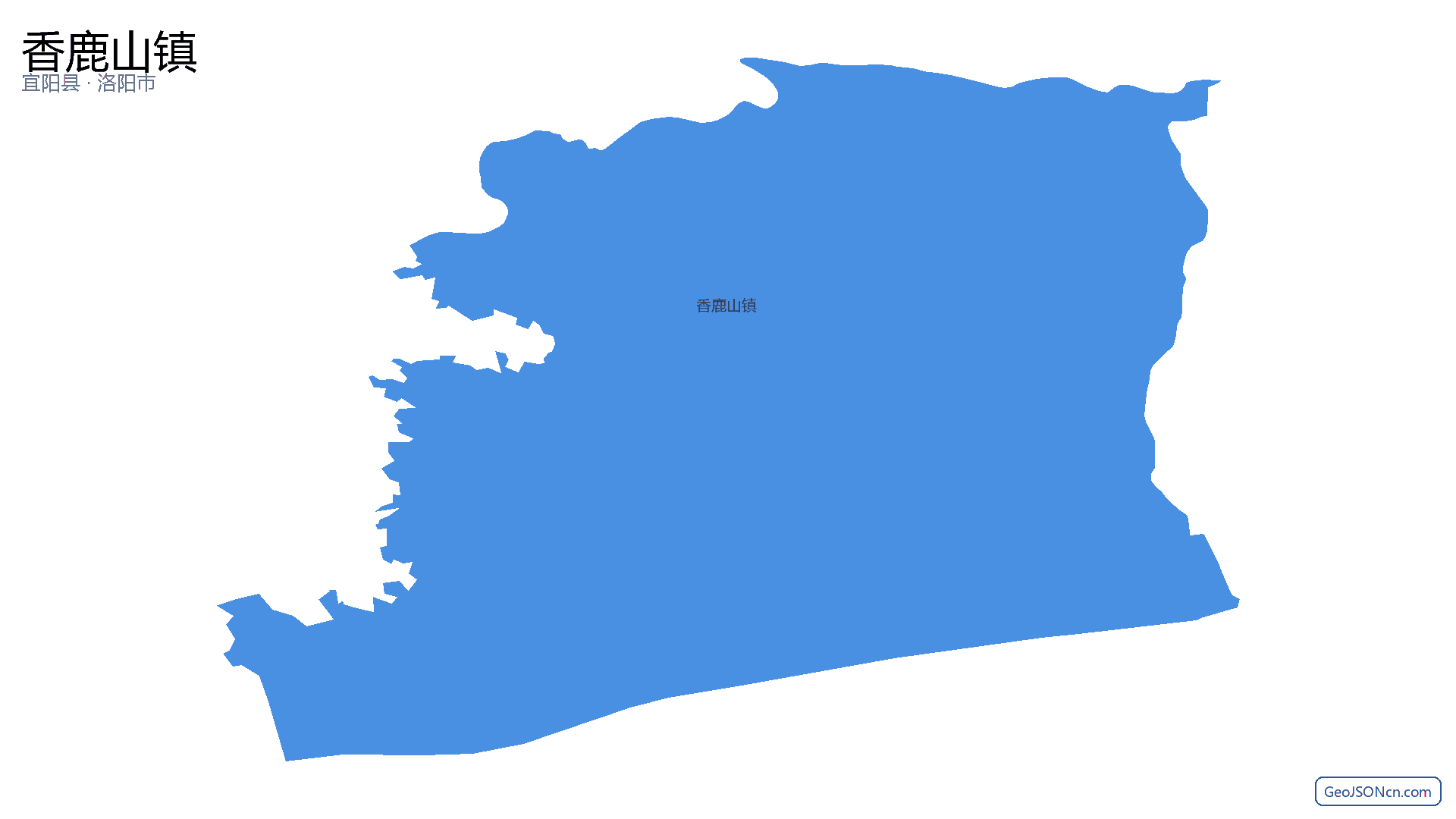 香鹿山镇行政区划边界地图（宜阳县·洛阳市）,提供GeoJSON、SHP矢量边界数据下载及高清地图大图(PNG/JPG) - GeoJSONcn.com