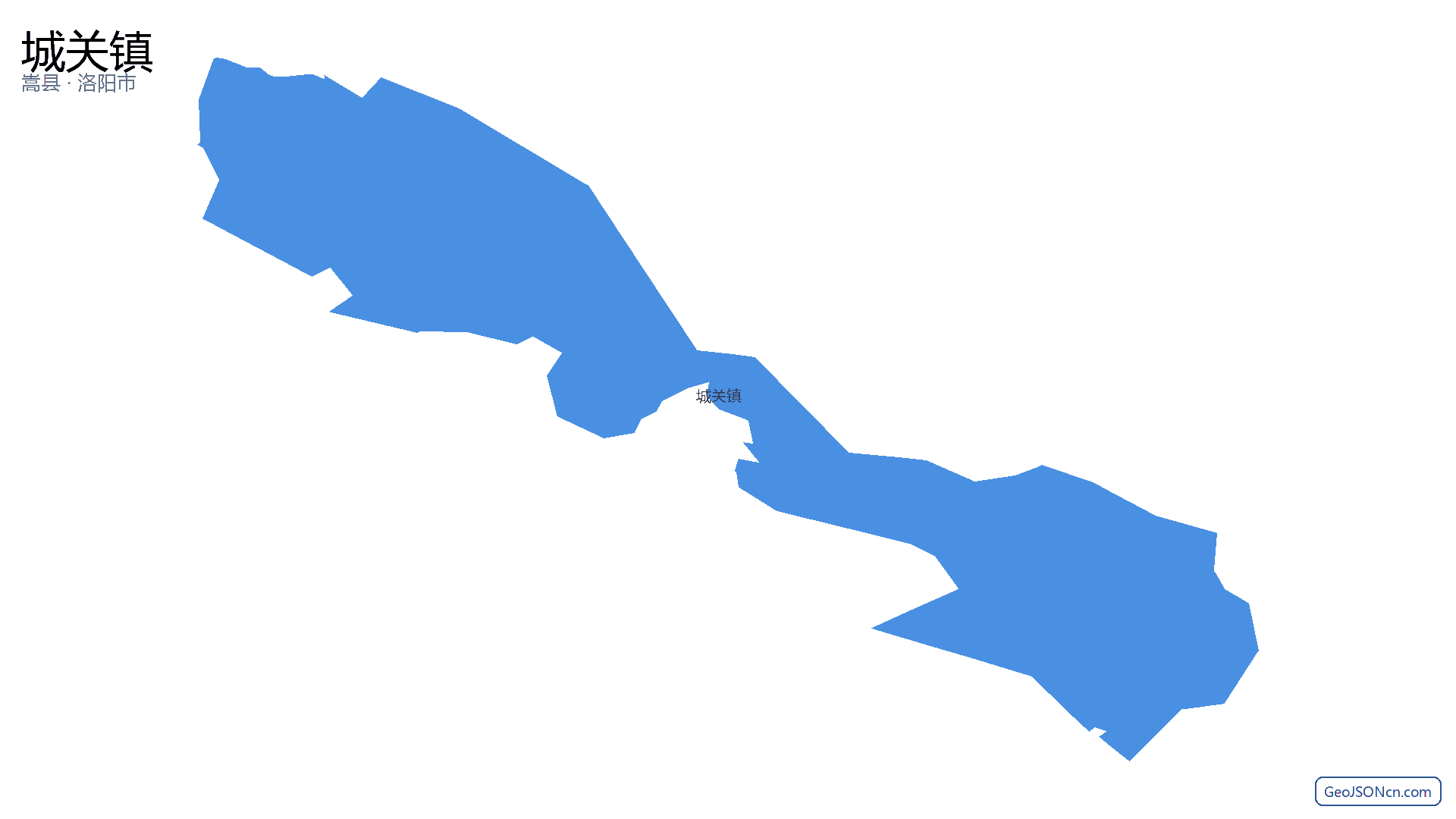 城关镇行政区划边界地图（嵩县·洛阳市）,提供GeoJSON、SHP矢量边界数据下载及高清地图大图(PNG/JPG) - GeoJSONcn.com