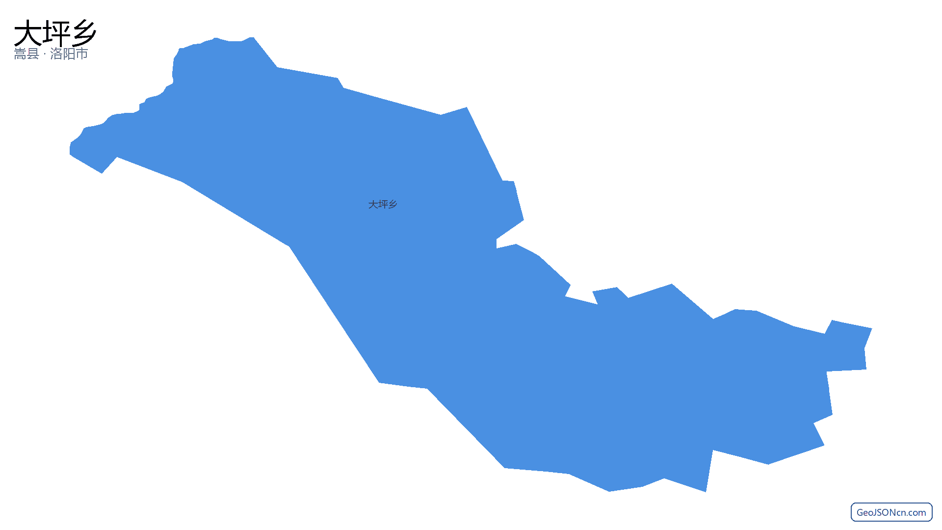 大坪乡行政区划边界地图（嵩县·洛阳市）,提供GeoJSON、SHP矢量边界数据下载及高清地图大图(PNG/JPG) - GeoJSONcn.com