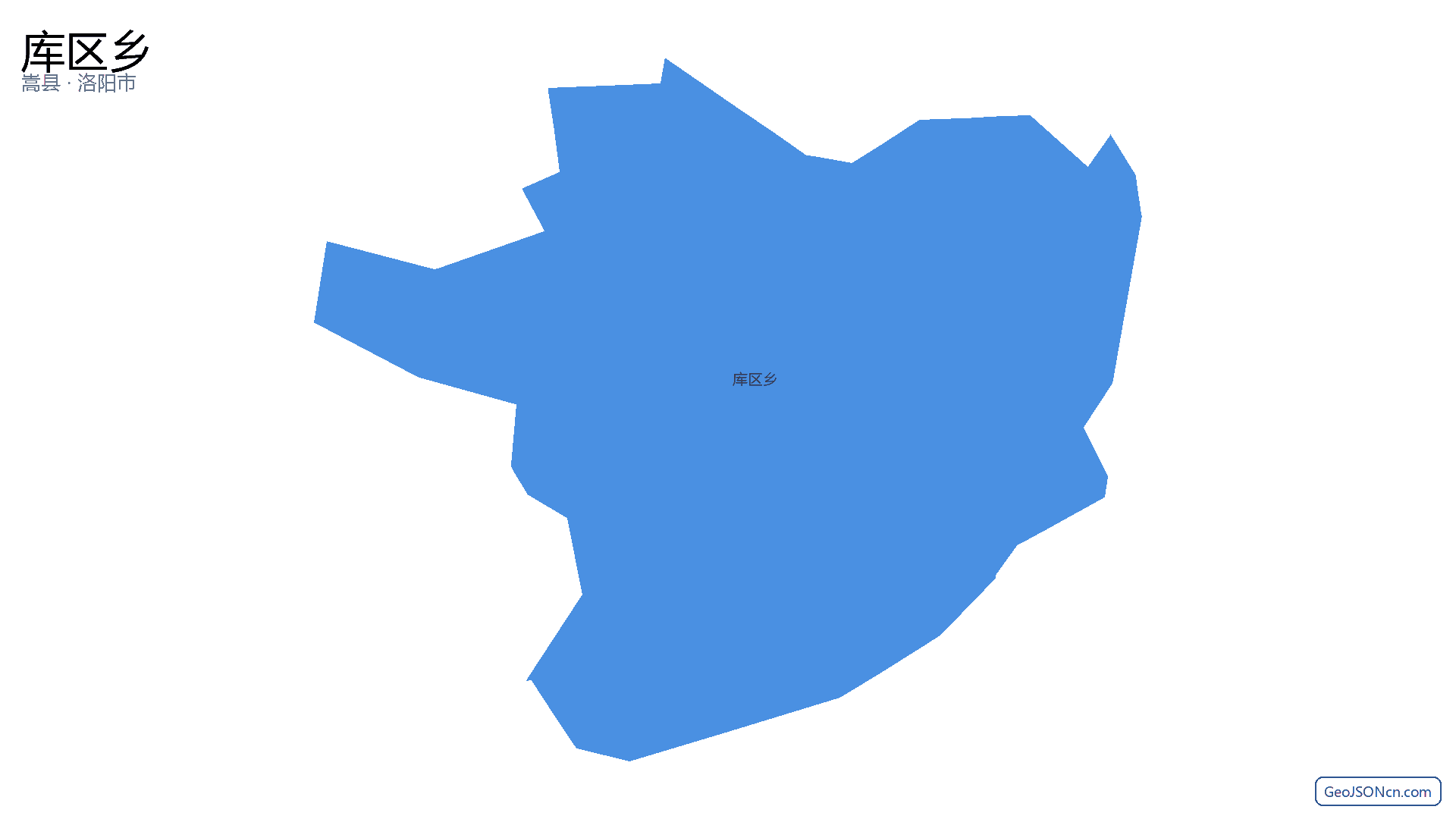 库区乡行政区划边界地图(嵩县·洛阳市),提供GeoJSON、SHP矢量边界数据下载及高清地图大图(PNG/JPG) - GeoJSONcn.com