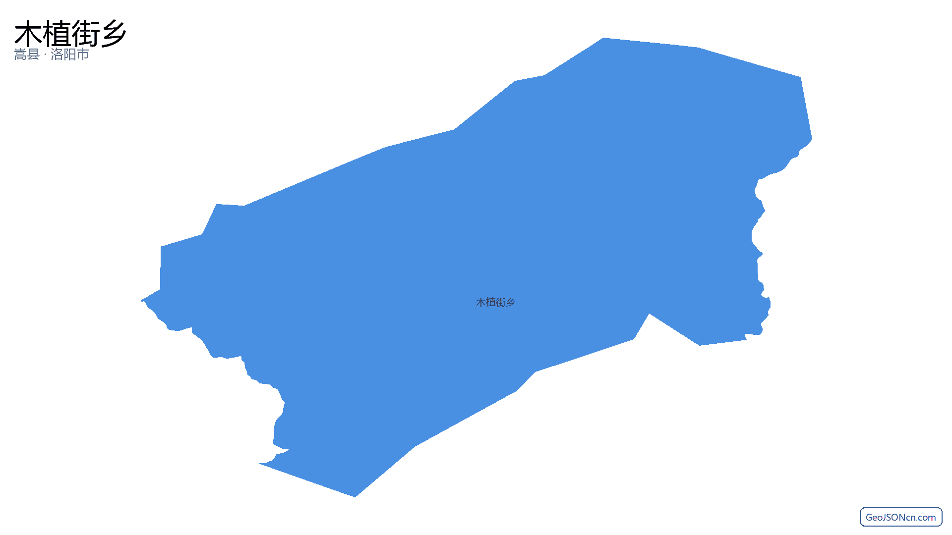 木植街乡行政区划边界地图(嵩县·洛阳市),提供GeoJSON、SHP矢量边界数据下载及高清地图大图(PNG/JPG) - GeoJSONcn.com