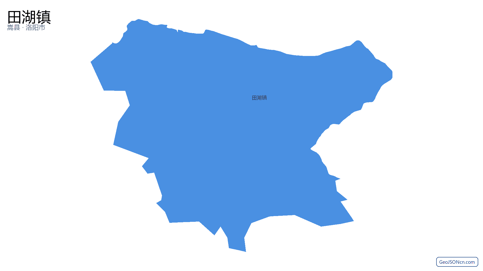田湖镇行政区划边界地图（嵩县·洛阳市）,提供GeoJSON、SHP矢量边界数据下载及高清地图大图(PNG/JPG) - GeoJSONcn.com