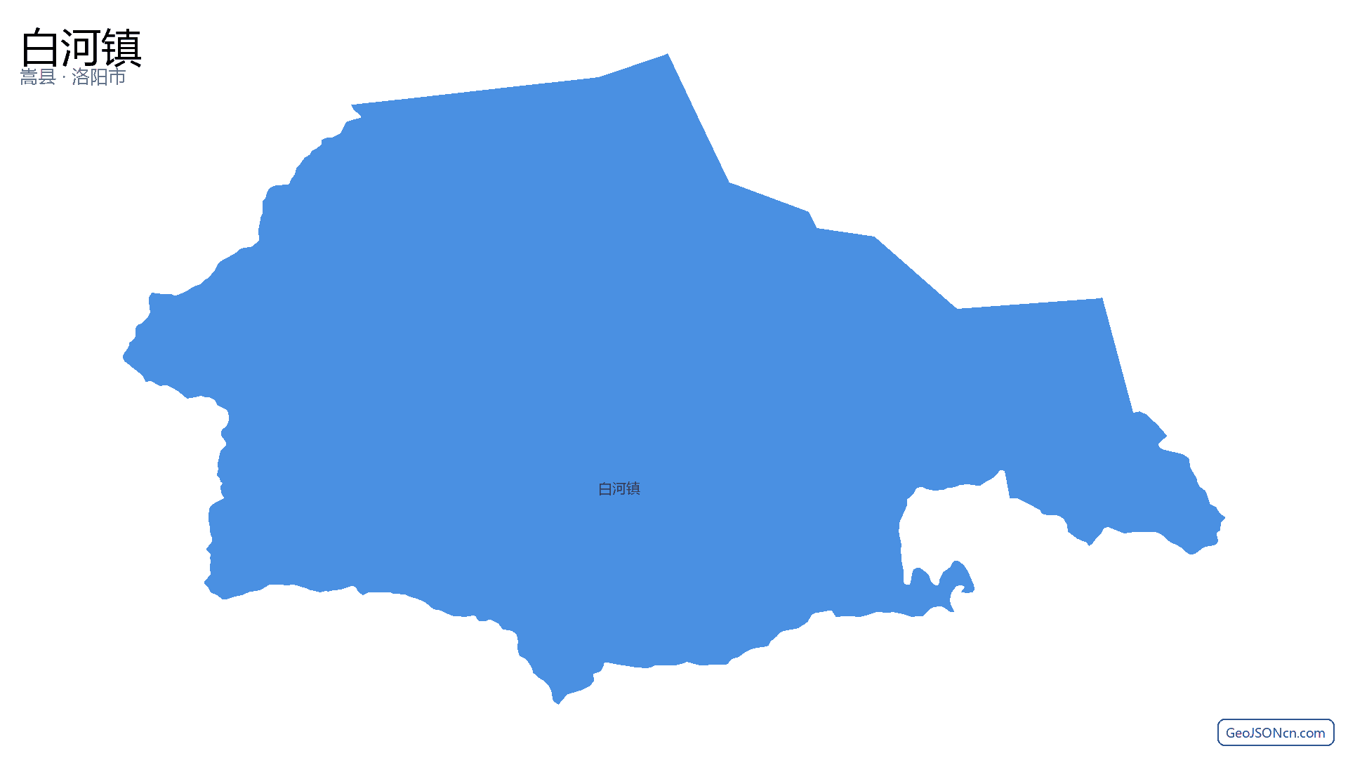 白河镇行政区划边界地图（嵩县·洛阳市）,提供GeoJSON、SHP矢量边界数据下载及高清地图大图(PNG/JPG) - GeoJSONcn.com