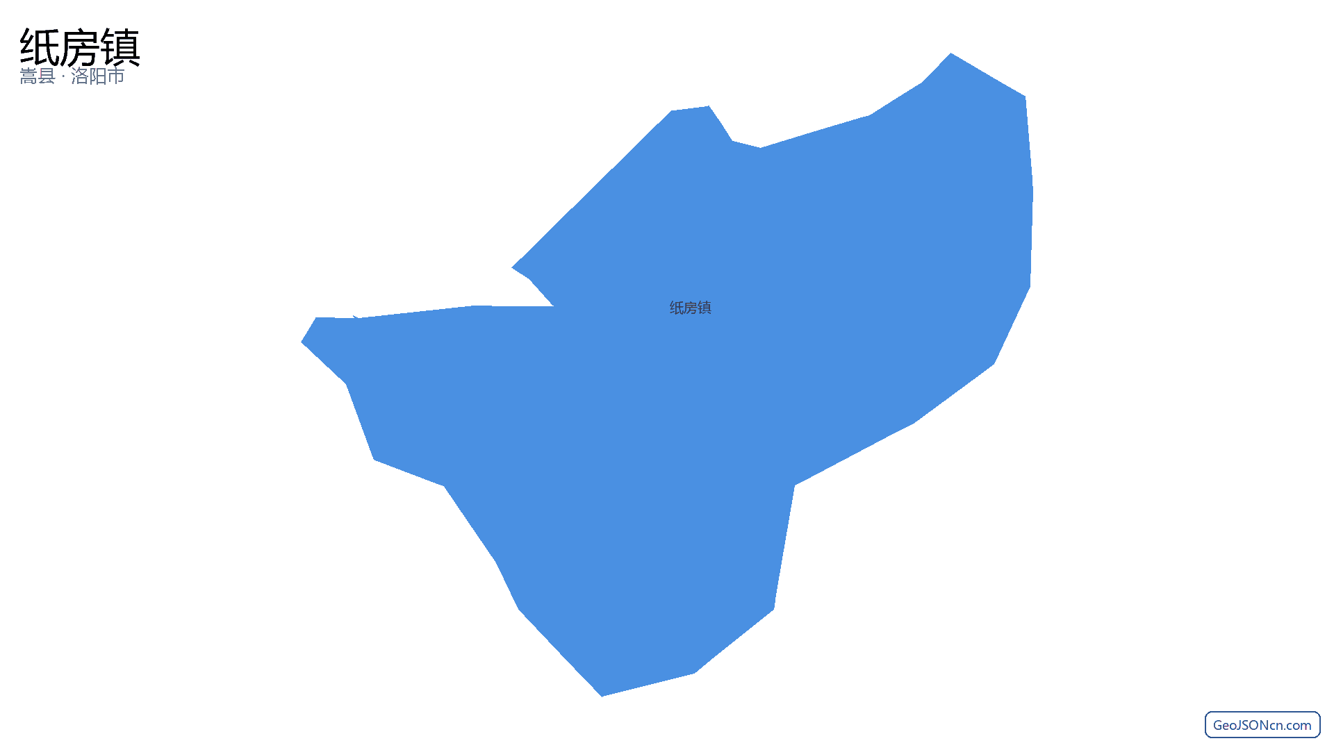 纸房镇行政区划边界地图（嵩县·洛阳市）,提供GeoJSON、SHP矢量边界数据下载及高清地图大图(PNG/JPG) - GeoJSONcn.com