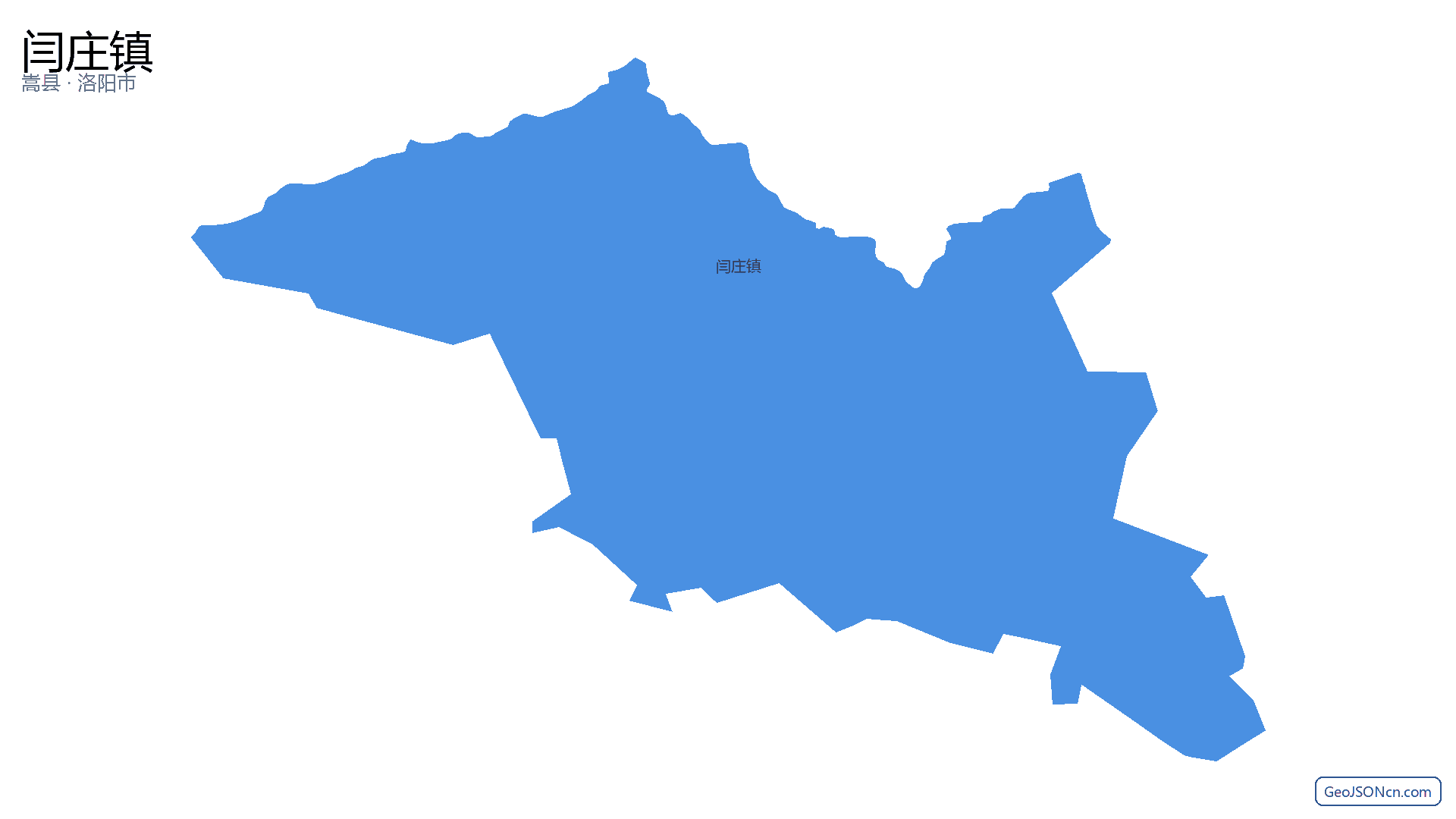 闫庄镇行政区划边界地图（嵩县·洛阳市）,提供GeoJSON、SHP矢量边界数据下载及高清地图大图(PNG/JPG) - GeoJSONcn.com