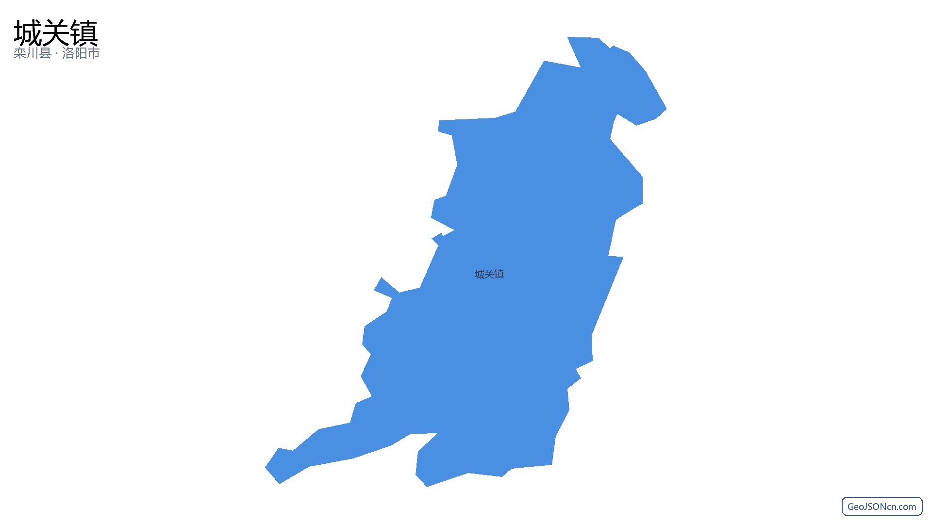 城关镇行政区划边界地图（栾川县·洛阳市）,提供GeoJSON、SHP矢量边界数据下载及高清地图大图(PNG/JPG) - GeoJSONcn.com