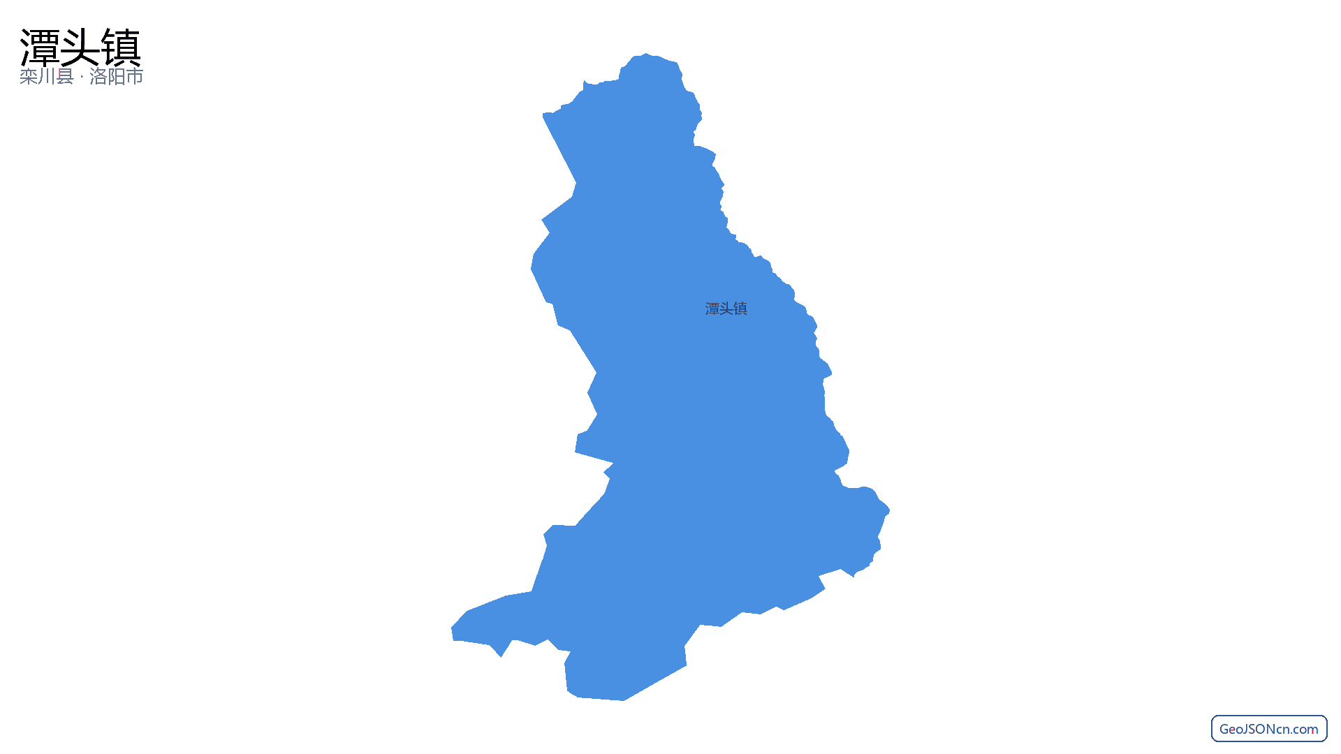 潭头镇行政区划边界地图（栾川县·洛阳市）,提供GeoJSON、SHP矢量边界数据下载及高清地图大图(PNG/JPG) - GeoJSONcn.com