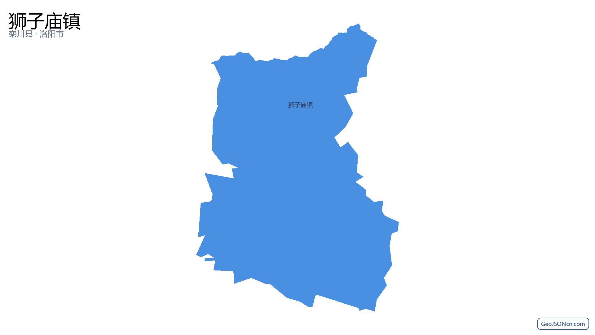 狮子庙镇行政区划边界地图(栾川县·洛阳市),提供GeoJSON、SHP矢量边界数据下载及高清地图大图(PNG/JPG) - GeoJSONcn.com