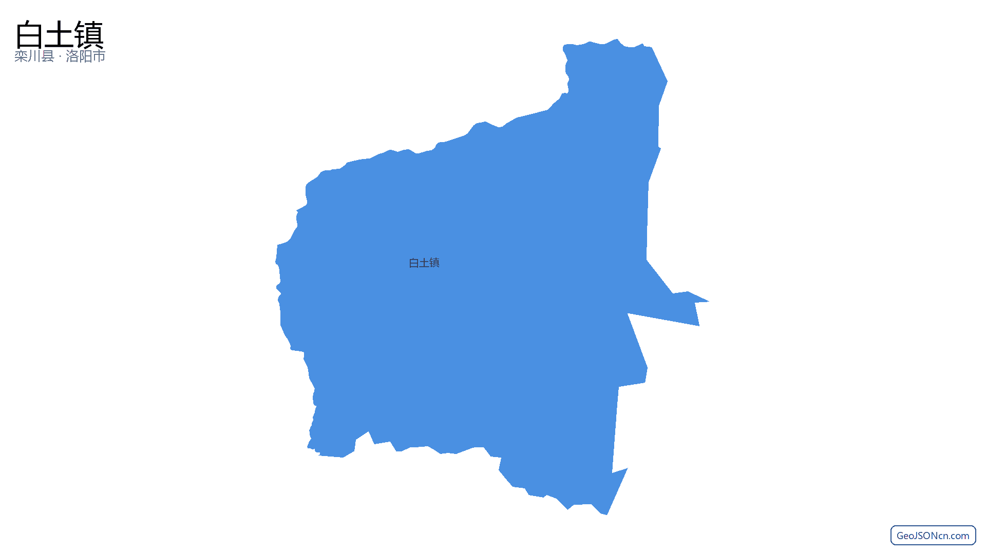 白土镇行政区划边界地图(栾川县·洛阳市),提供GeoJSON、SHP矢量边界数据下载及高清地图大图(PNG/JPG) - GeoJSONcn.com