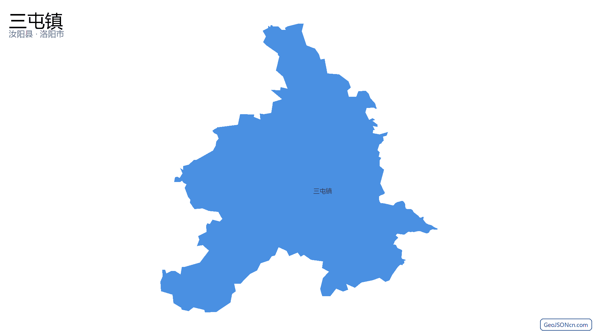 三屯镇行政区划边界地图（汝阳县·洛阳市）,提供GeoJSON、SHP矢量边界数据下载及高清地图大图(PNG/JPG) - GeoJSONcn.com