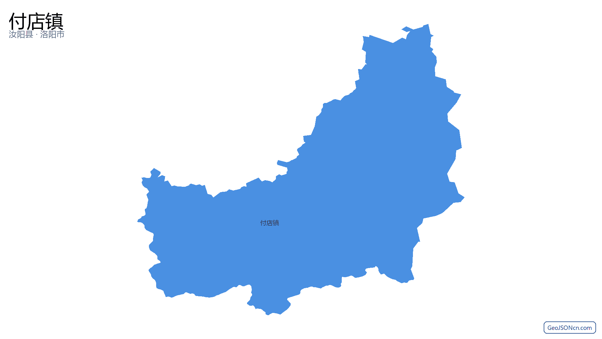 付店镇行政区划边界地图（汝阳县·洛阳市）,提供GeoJSON、SHP矢量边界数据下载及高清地图大图(PNG/JPG) - GeoJSONcn.com