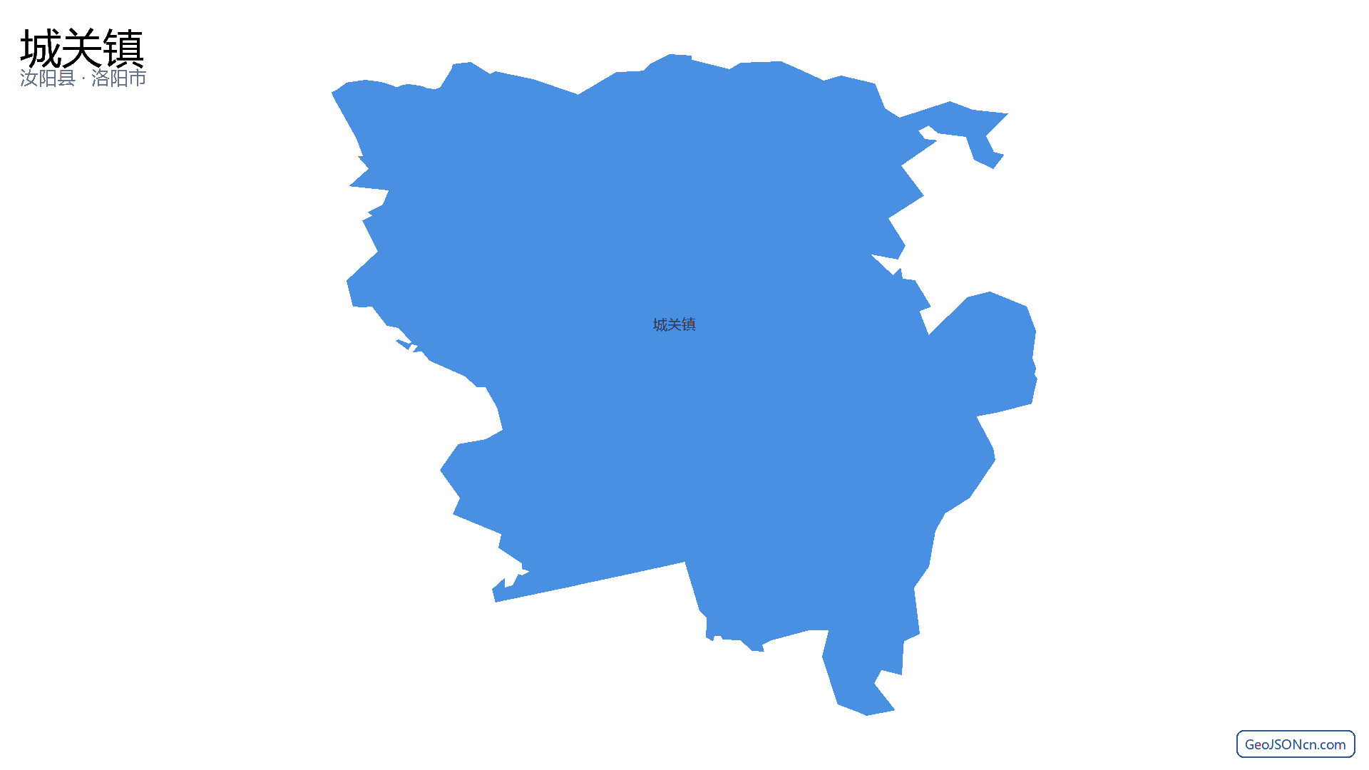 城关镇行政区划边界地图（汝阳县·洛阳市）,提供GeoJSON、SHP矢量边界数据下载及高清地图大图(PNG/JPG) - GeoJSONcn.com