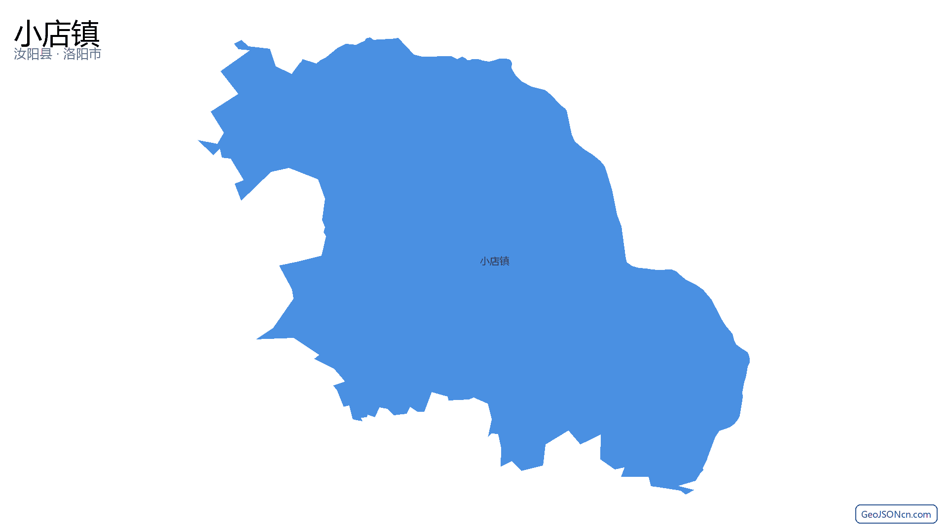 小店镇行政区划边界地图(汝阳县·洛阳市),提供GeoJSON、SHP矢量边界数据下载及高清地图大图(PNG/JPG) - GeoJSONcn.com