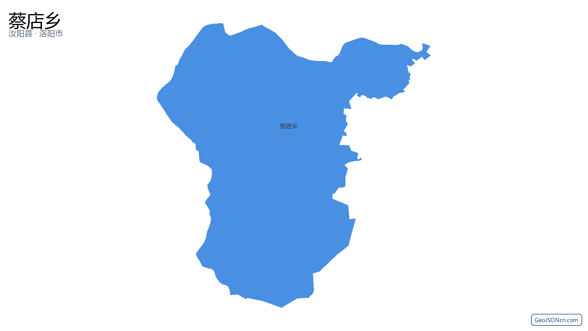 蔡店乡行政区划边界地图(汝阳县·洛阳市),提供GeoJSON、SHP矢量边界数据下载及高清地图大图(PNG/JPG) - GeoJSONcn.com