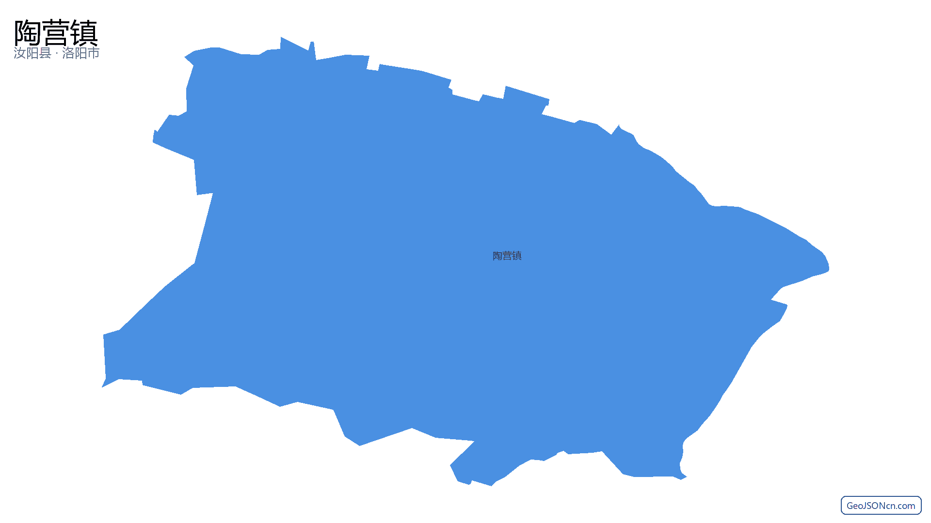 陶营镇行政区划边界地图（汝阳县·洛阳市）,提供GeoJSON、SHP矢量边界数据下载及高清地图大图(PNG/JPG) - GeoJSONcn.com