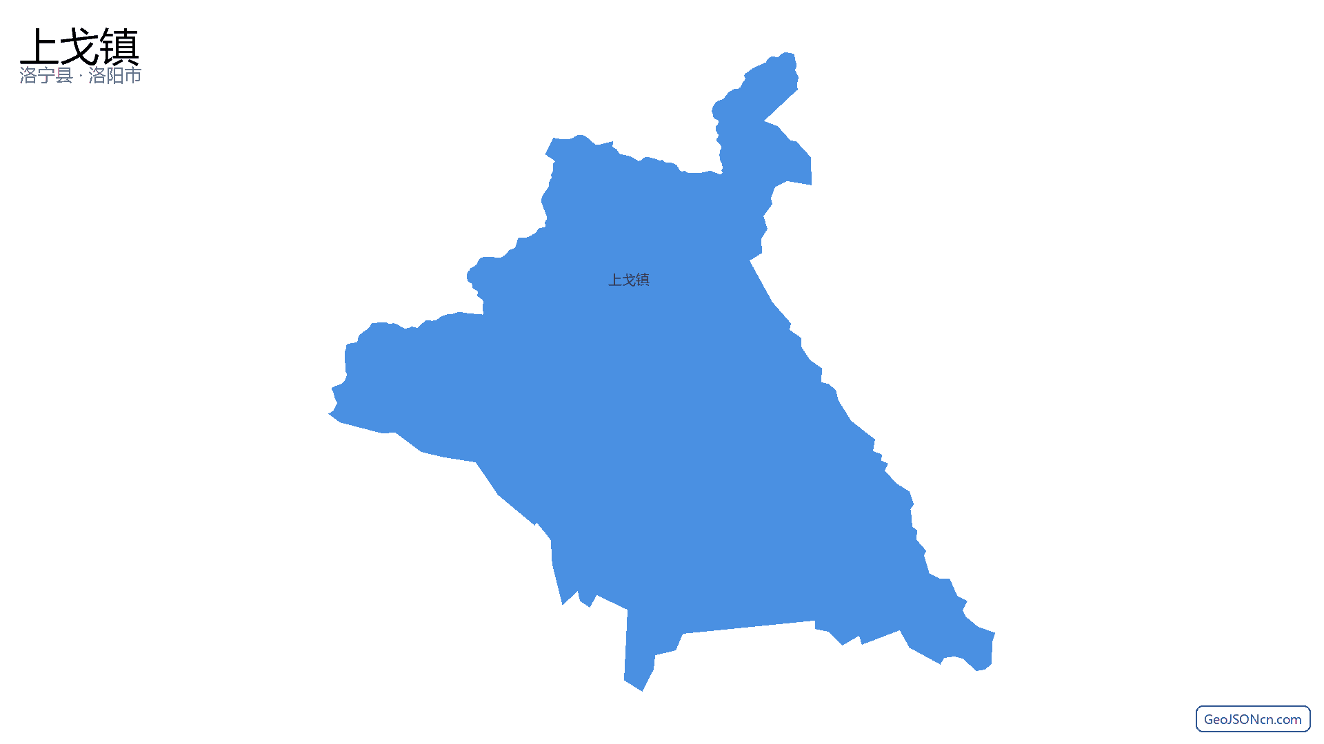 上戈镇行政区划边界地图（洛宁县·洛阳市）,提供GeoJSON、SHP矢量边界数据下载及高清地图大图(PNG/JPG) - GeoJSONcn.com