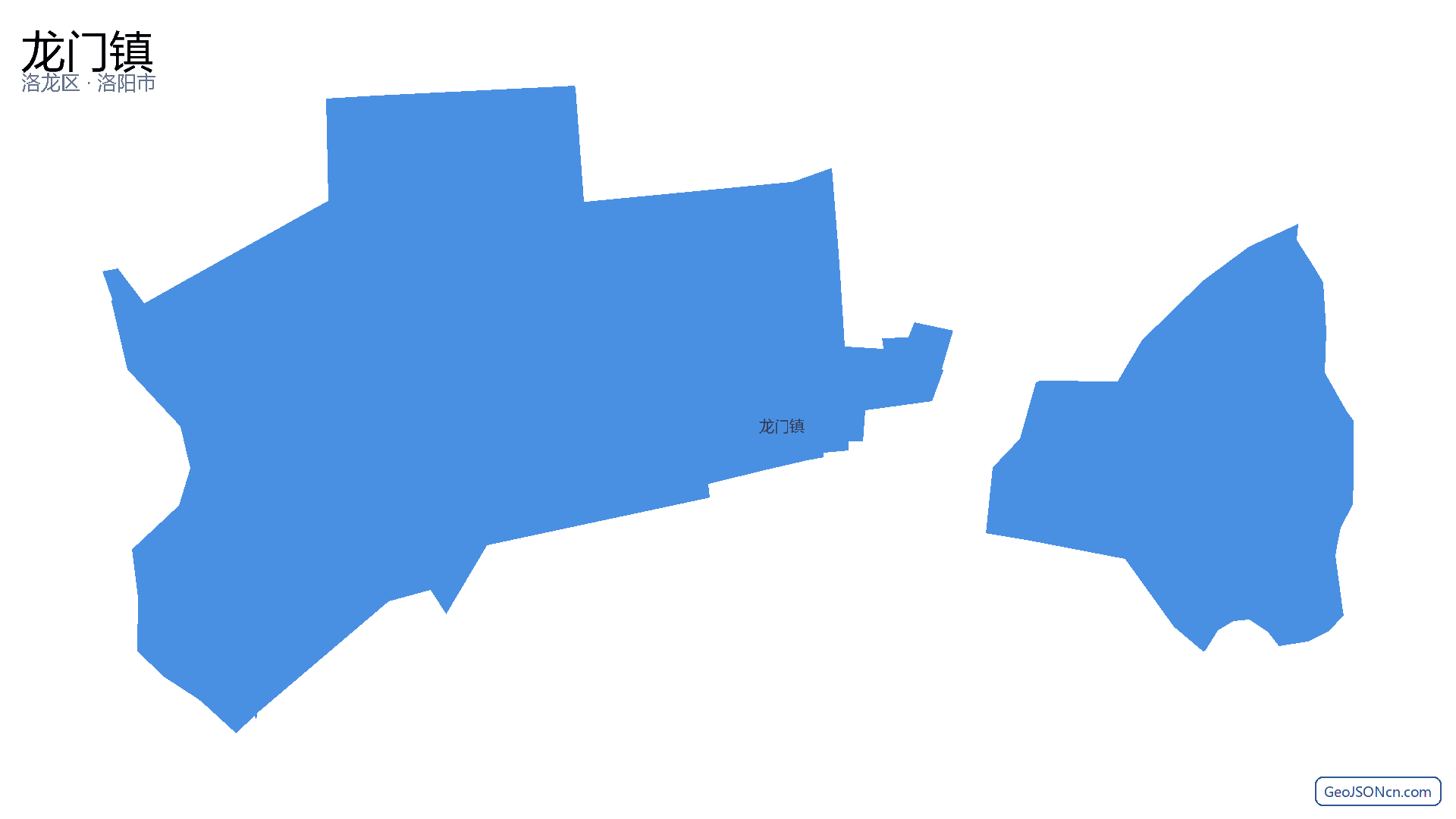 龙门镇行政区划边界地图（洛龙区·洛阳市）,提供GeoJSON、SHP矢量边界数据下载及高清地图大图(PNG/JPG) - GeoJSONcn.com
