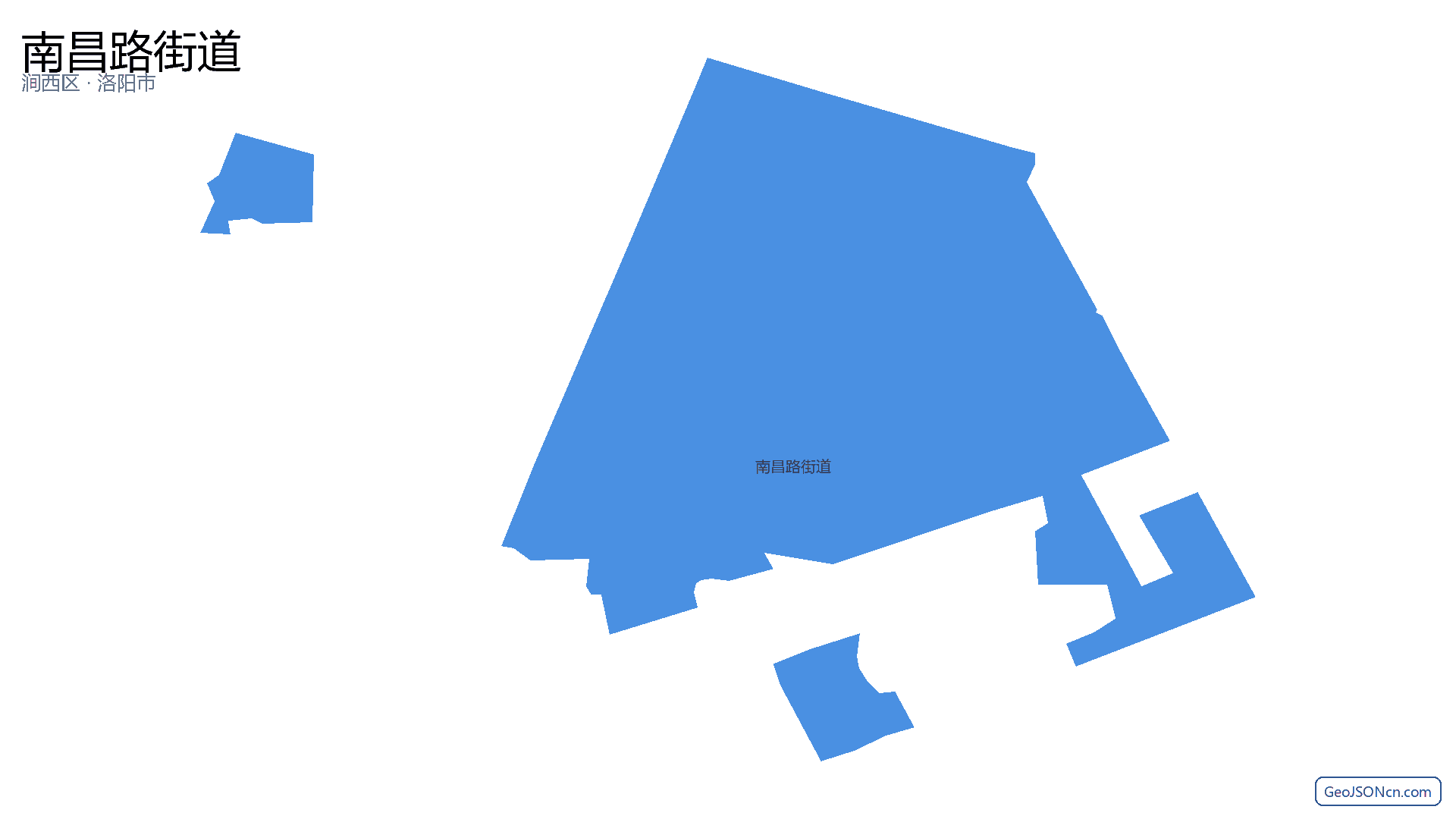 南昌路街道行政区划边界地图（涧西区·洛阳市）,提供GeoJSON、SHP矢量边界数据下载及高清地图大图(PNG/JPG) - GeoJSONcn.com
