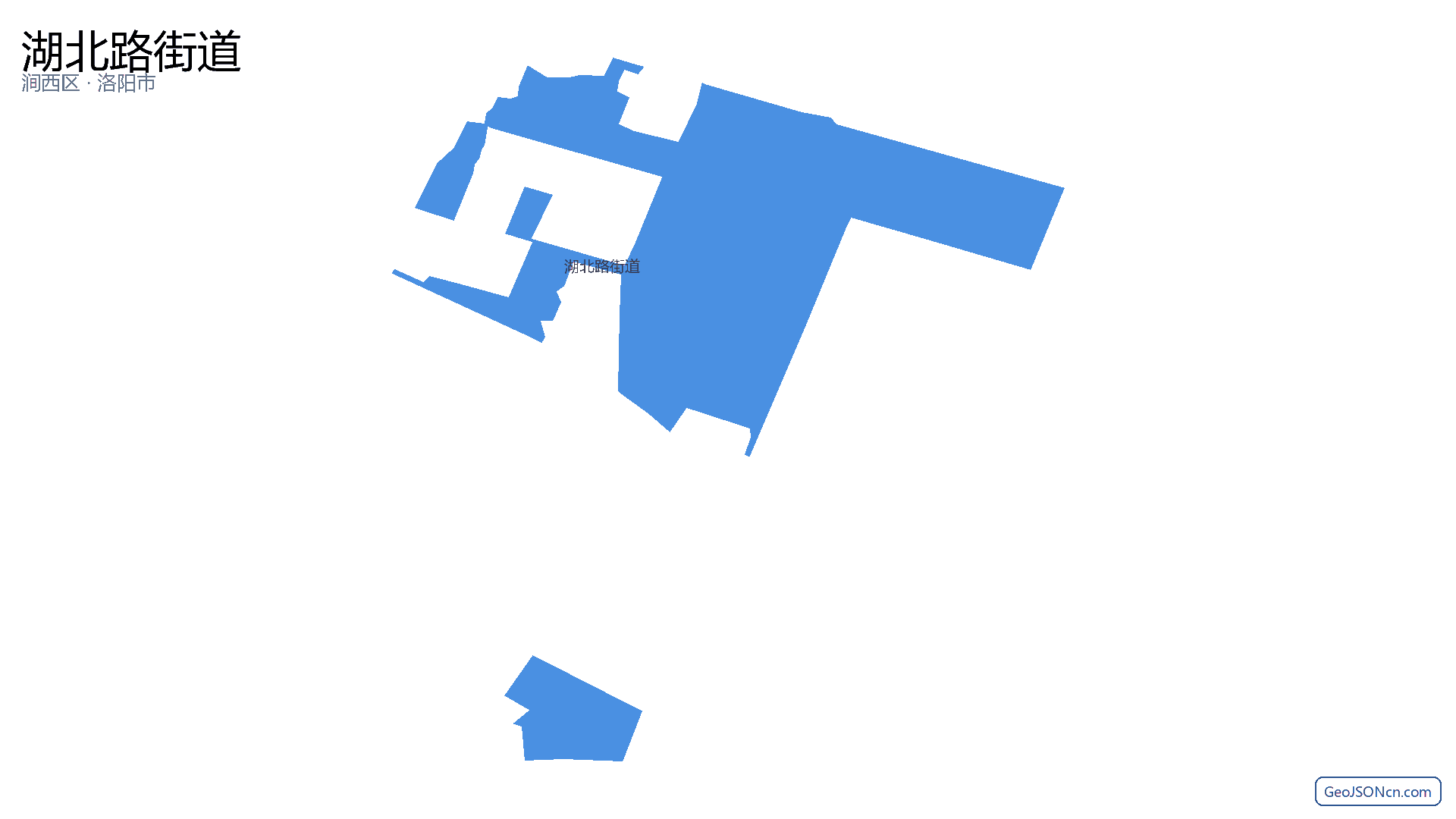 湖北路街道行政区划边界地图(涧西区·洛阳市),提供GeoJSON、SHP矢量边界数据下载及高清地图大图(PNG/JPG) - GeoJSONcn.com