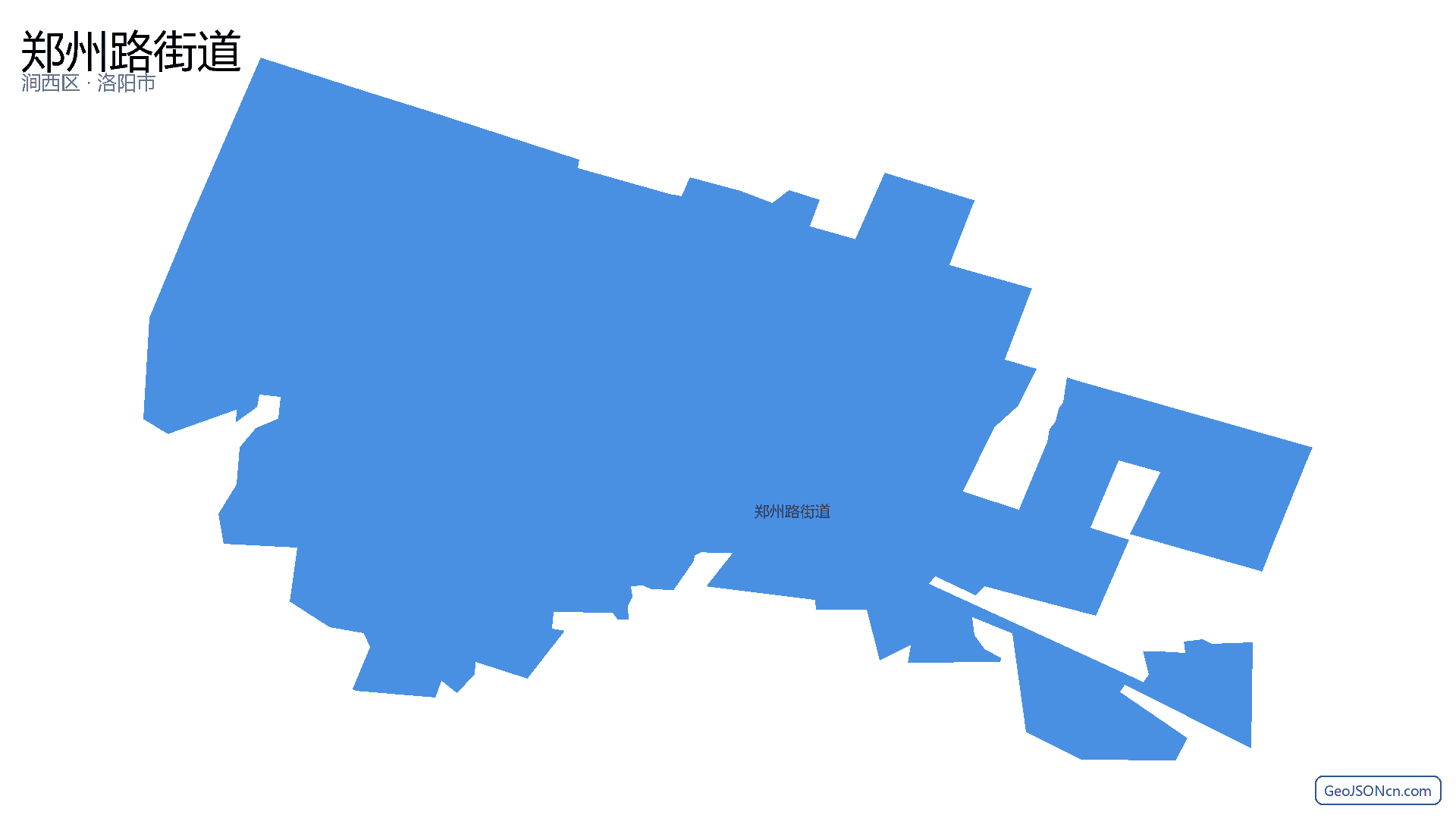 郑州路街道行政区划边界地图（涧西区·洛阳市）,提供GeoJSON、SHP矢量边界数据下载及高清地图大图(PNG/JPG) - GeoJSONcn.com