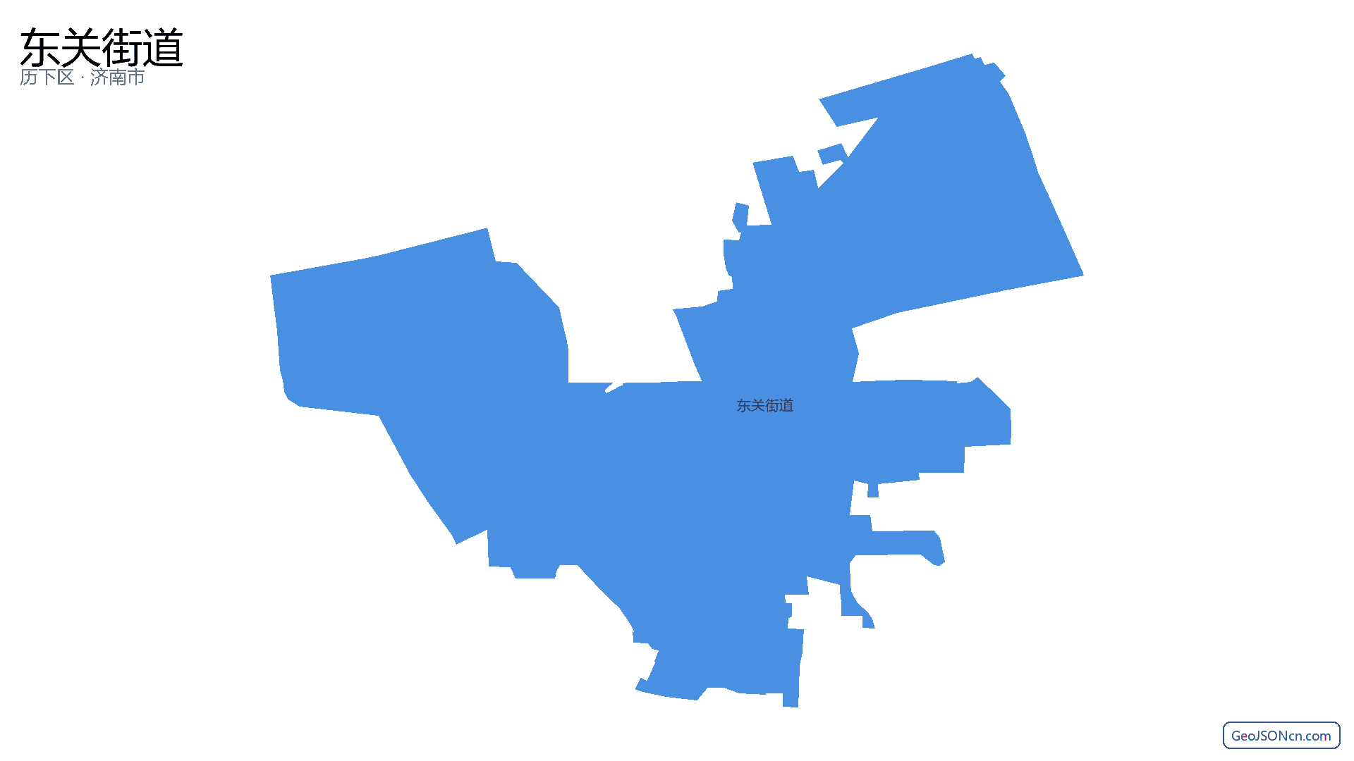 东关街道行政区划边界地图(历下区·济南市),提供GeoJSON、SHP矢量边界数据下载及高清地图大图(PNG/JPG) - GeoJSONcn.com
