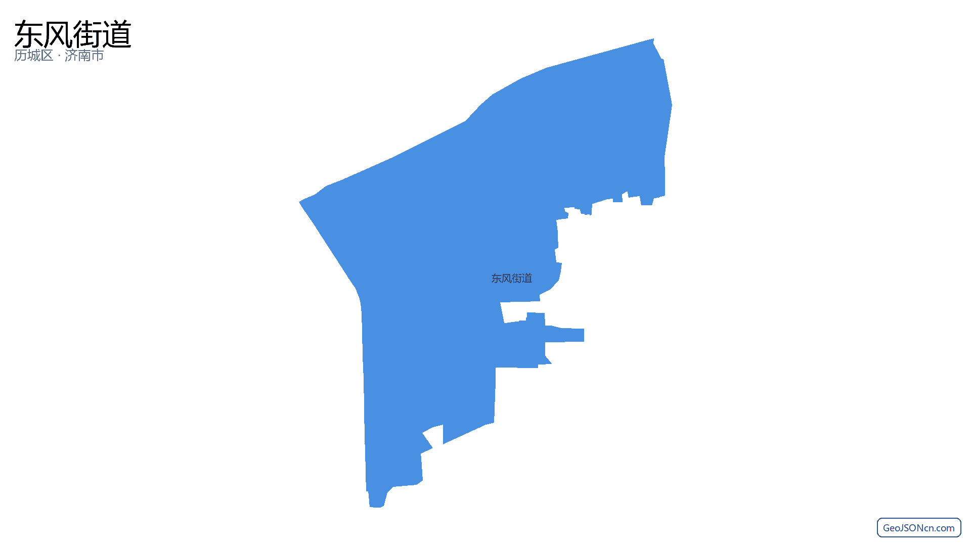 东风街道行政区划边界地图（历城区·济南市）,提供GeoJSON、SHP矢量边界数据下载及高清地图大图(PNG/JPG) - GeoJSONcn.com