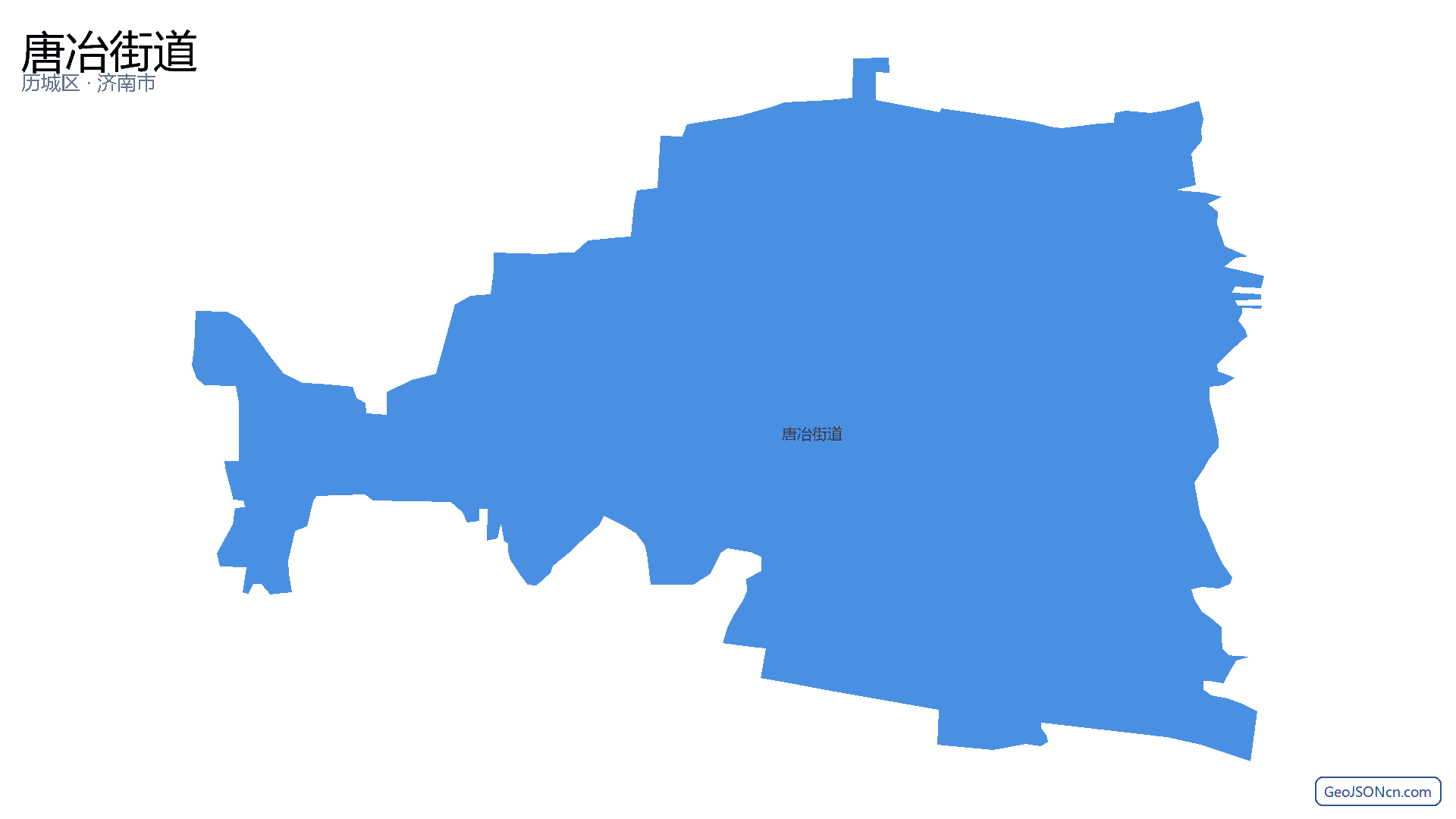 唐冶街道行政区划边界地图（历城区·济南市）,提供GeoJSON、SHP矢量边界数据下载及高清地图大图(PNG/JPG) - GeoJSONcn.com