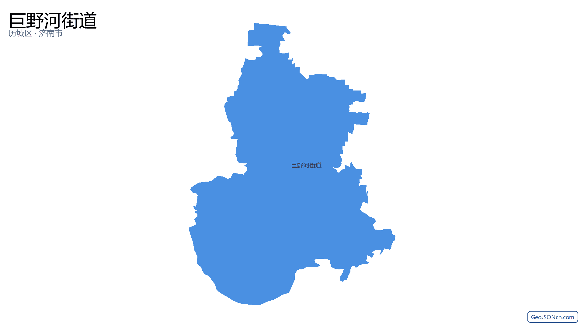巨野河街道行政区划边界地图（历城区·济南市）,提供GeoJSON、SHP矢量边界数据下载及高清地图大图(PNG/JPG) - GeoJSONcn.com