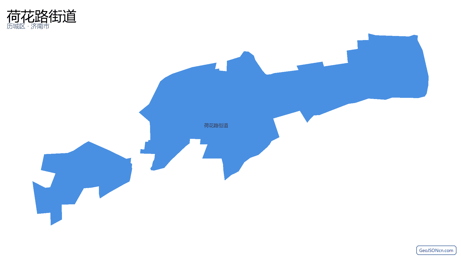 荷花路街道行政区划边界地图（历城区·济南市）,提供GeoJSON、SHP矢量边界数据下载及高清地图大图(PNG/JPG) - GeoJSONcn.com