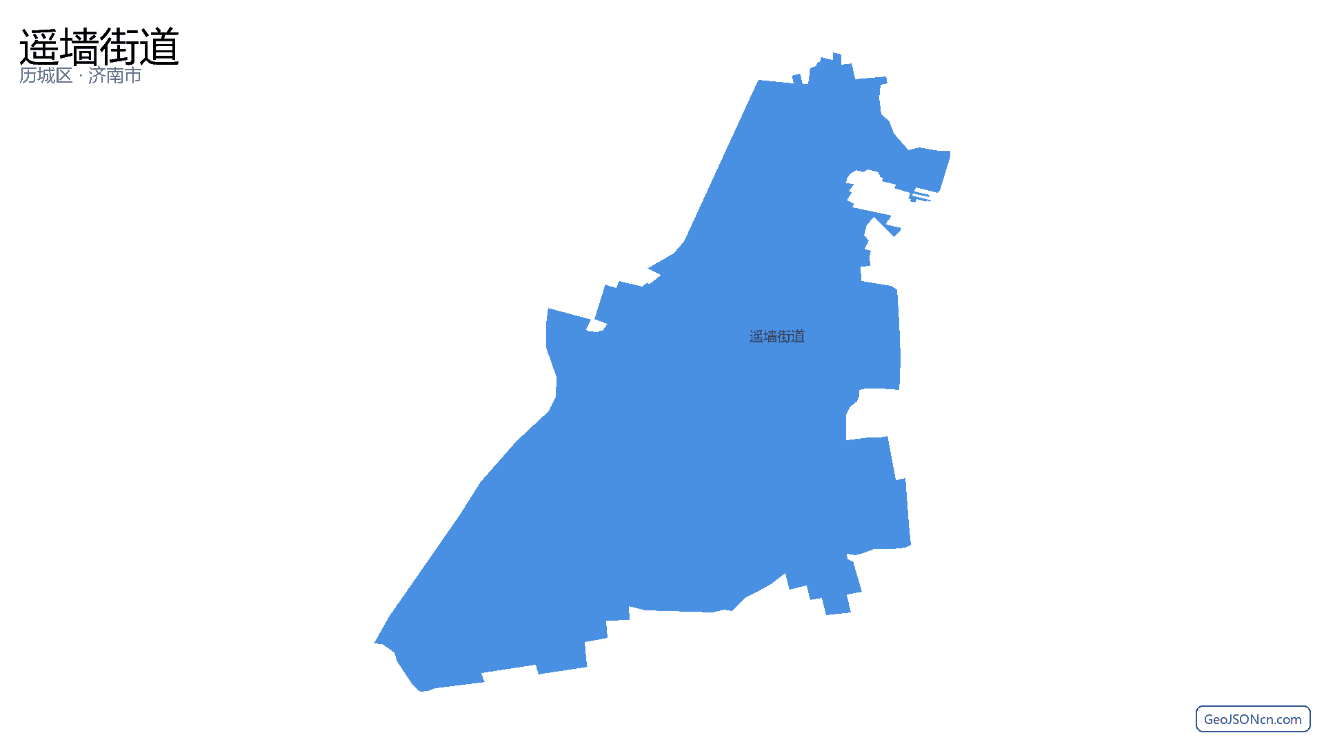 遥墙街道行政区划边界地图（历城区·济南市）,提供GeoJSON、SHP矢量边界数据下载及高清地图大图(PNG/JPG) - GeoJSONcn.com