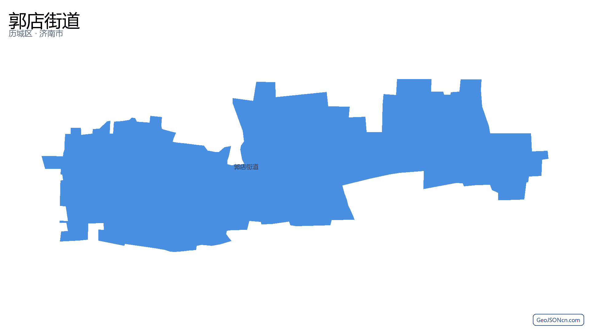 郭店街道行政区划边界地图（历城区·济南市）,提供GeoJSON、SHP矢量边界数据下载及高清地图大图(PNG/JPG) - GeoJSONcn.com