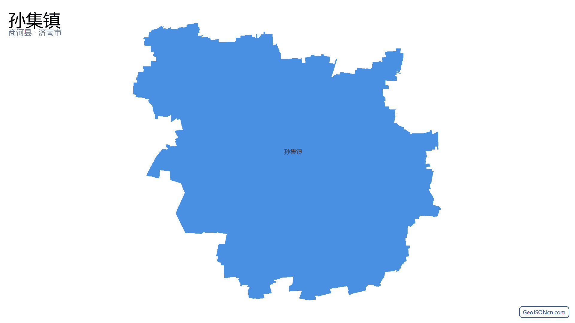 孙集镇行政区划边界地图(商河县·济南市),提供GeoJSON、SHP矢量边界数据下载及高清地图大图(PNG/JPG) - GeoJSONcn.com