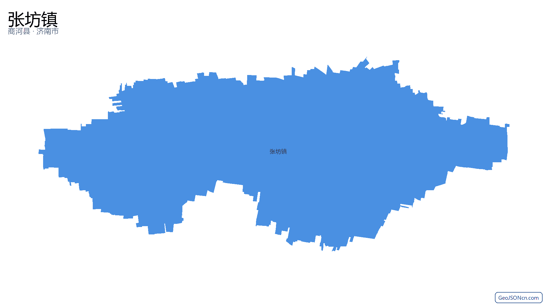 张坊镇行政区划边界地图(商河县·济南市),提供GeoJSON、SHP矢量边界数据下载及高清地图大图(PNG/JPG) - GeoJSONcn.com