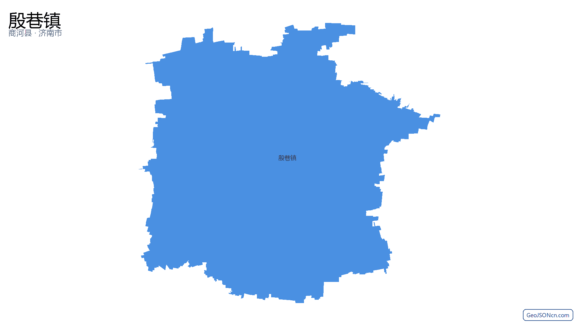 殷巷镇行政区划边界地图(商河县·济南市),提供GeoJSON、SHP矢量边界数据下载及高清地图大图(PNG/JPG) - GeoJSONcn.com