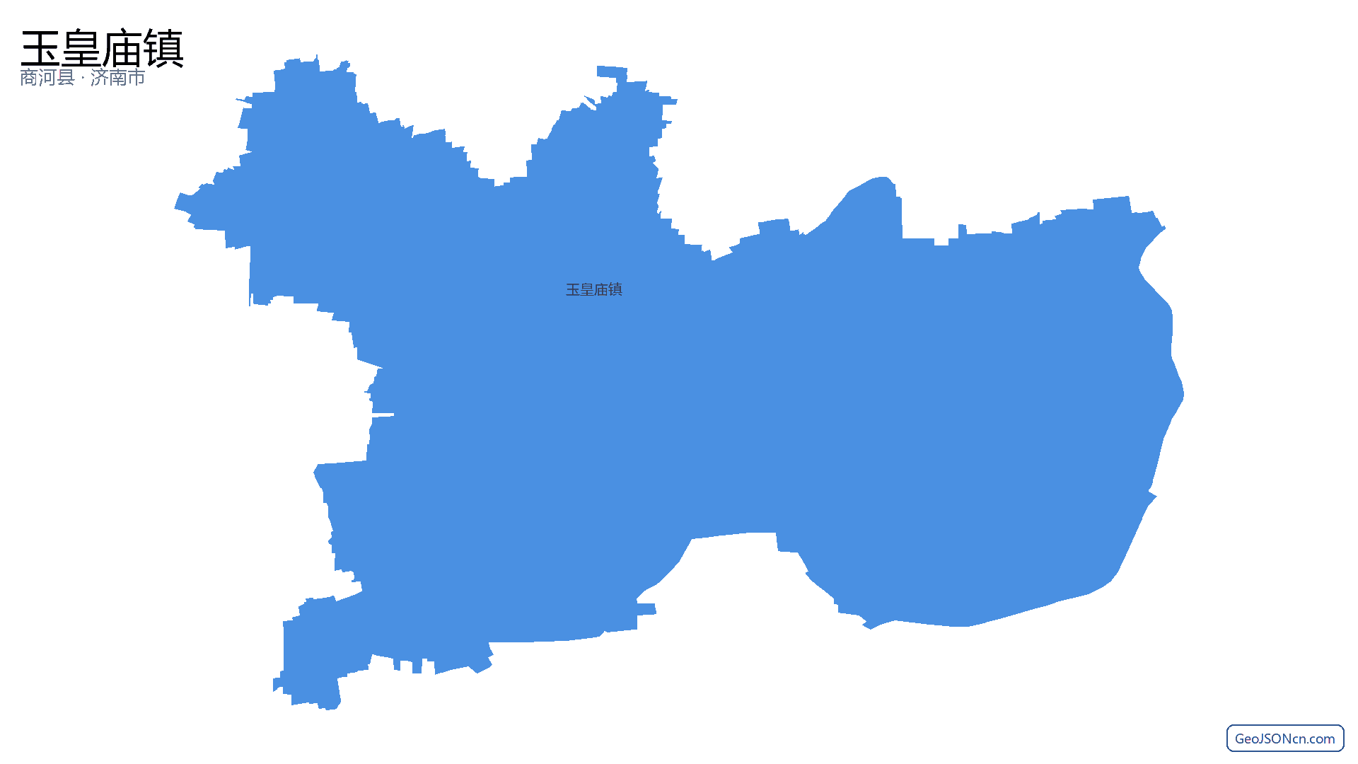 玉皇庙镇行政区划边界地图(商河县·济南市),提供GeoJSON、SHP矢量边界数据下载及高清地图大图(PNG/JPG) - GeoJSONcn.com